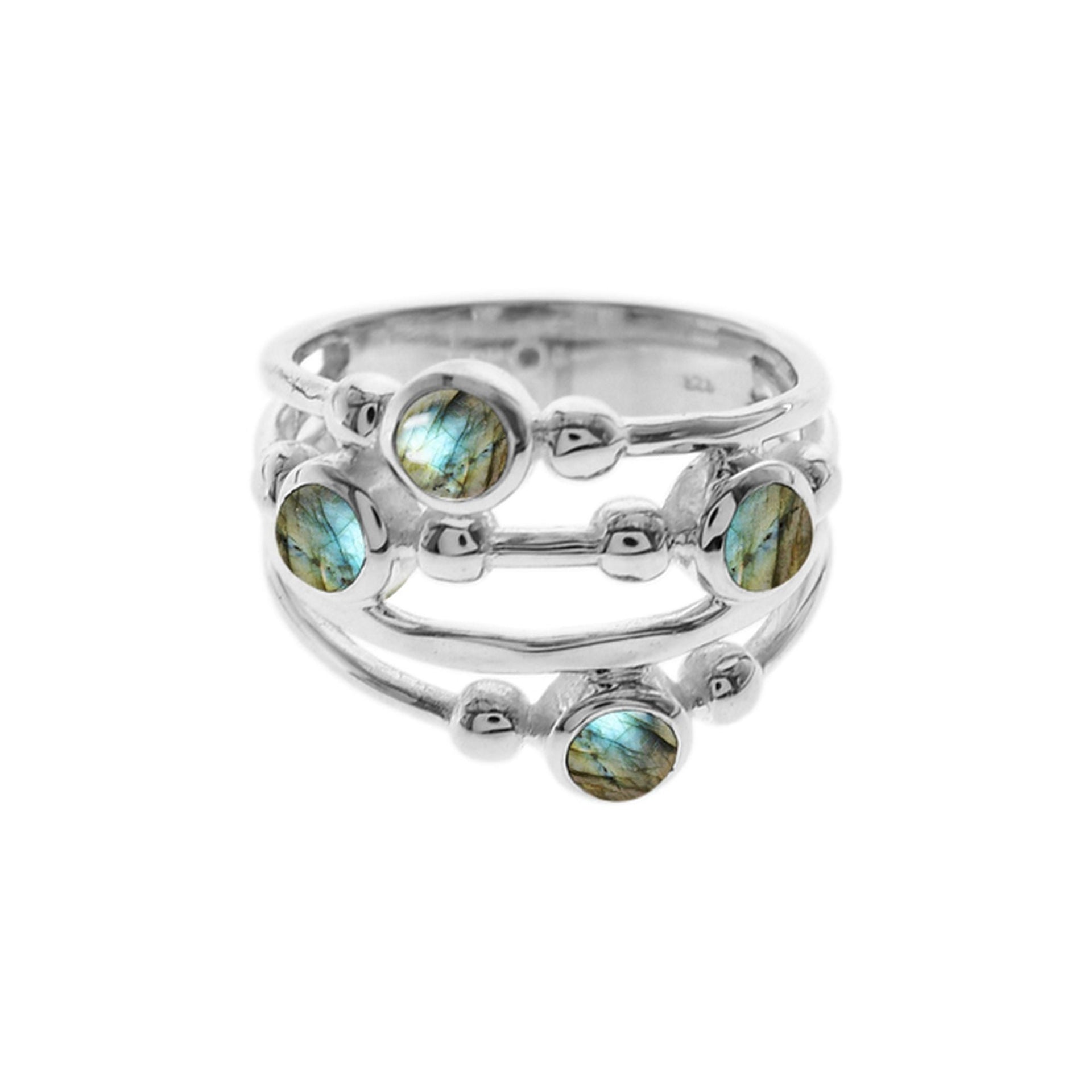 Amy four stone labradorite abstract ring