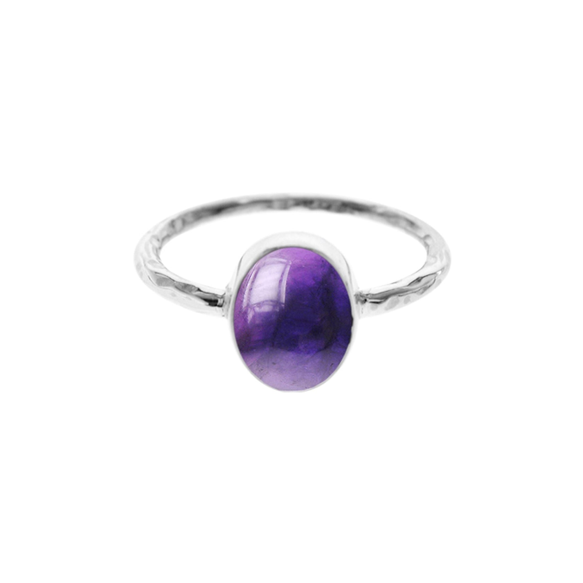 Lexi vertical oval amethyst ring