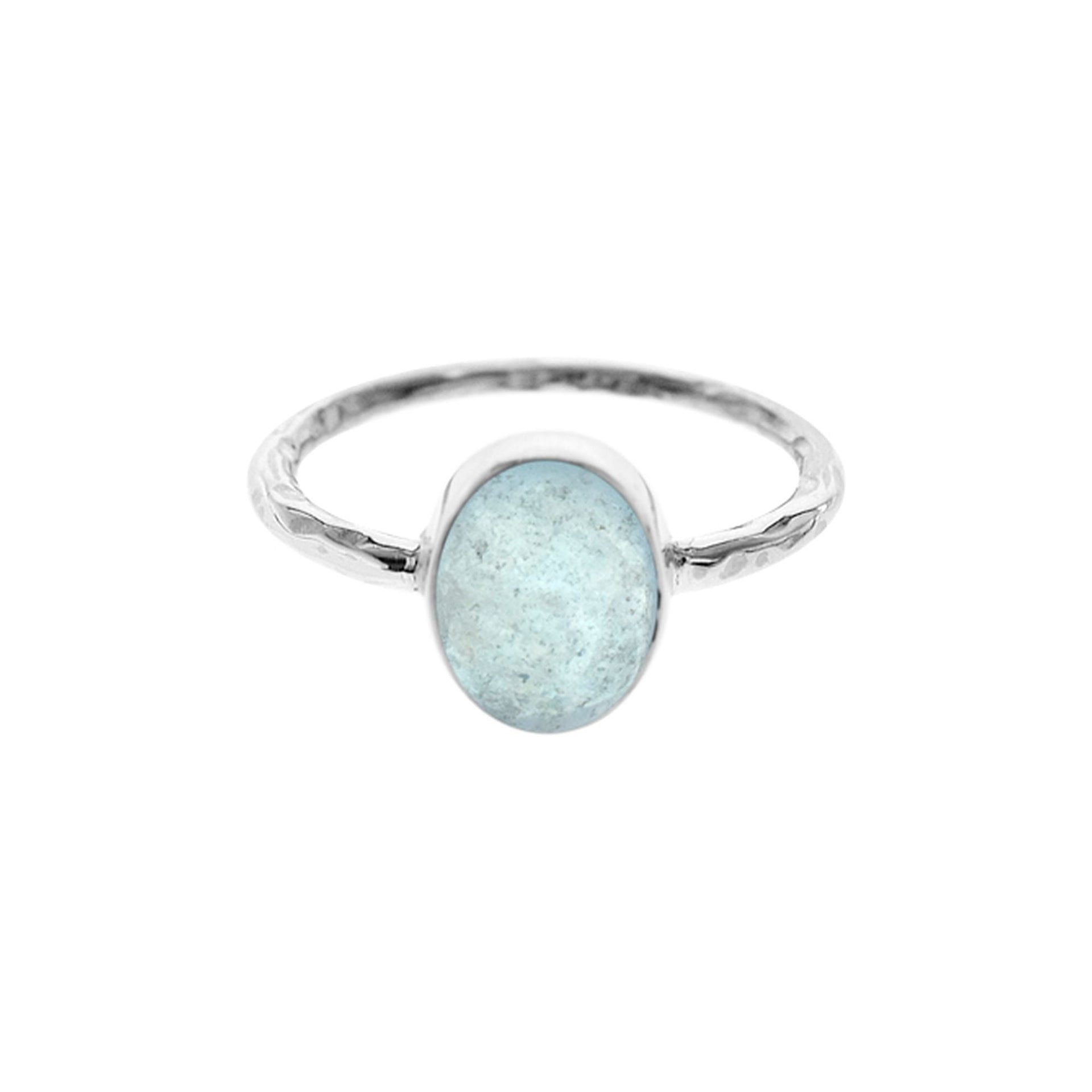 Lexi vertical oval aquamarine ring