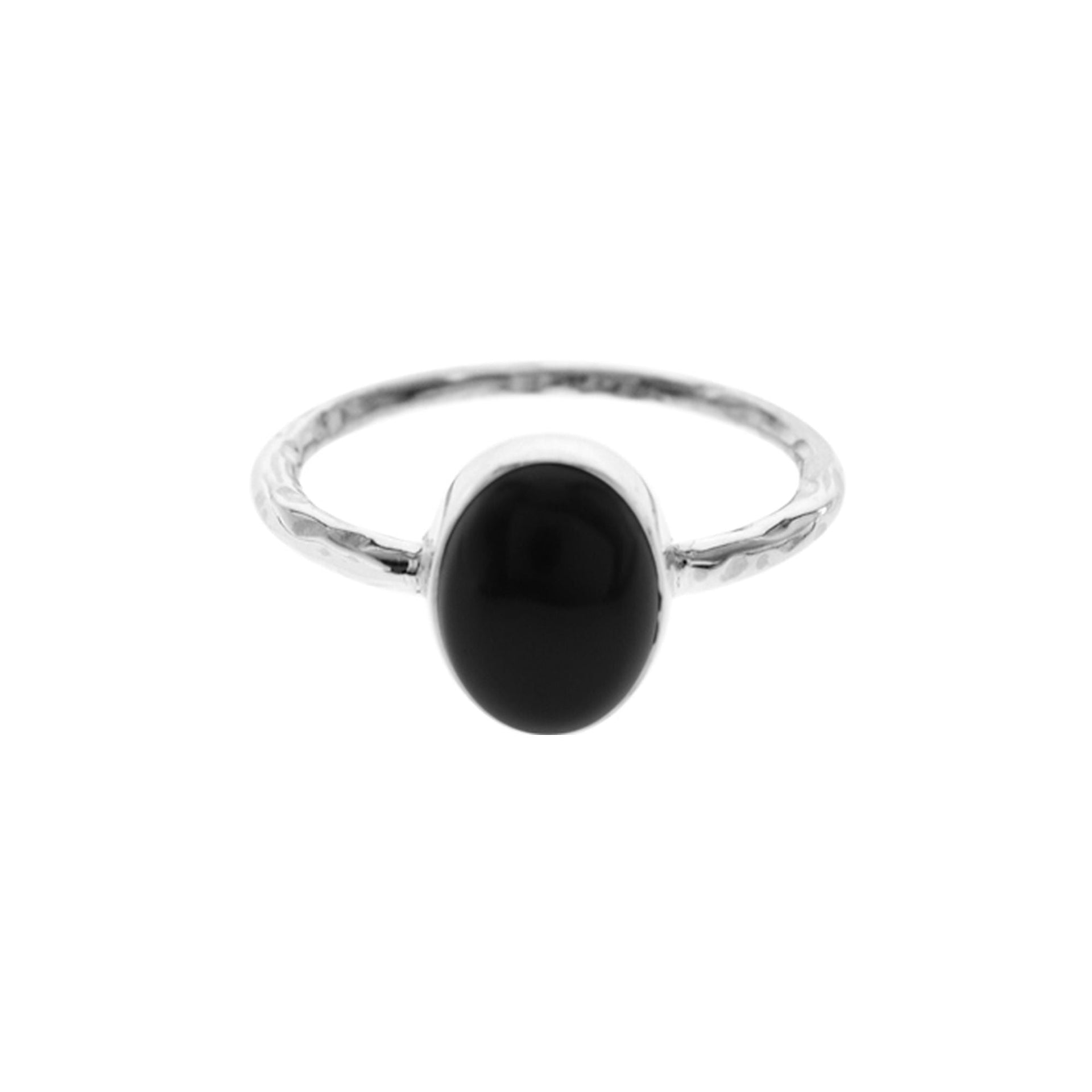 Lexi vertical oval black onyx ring