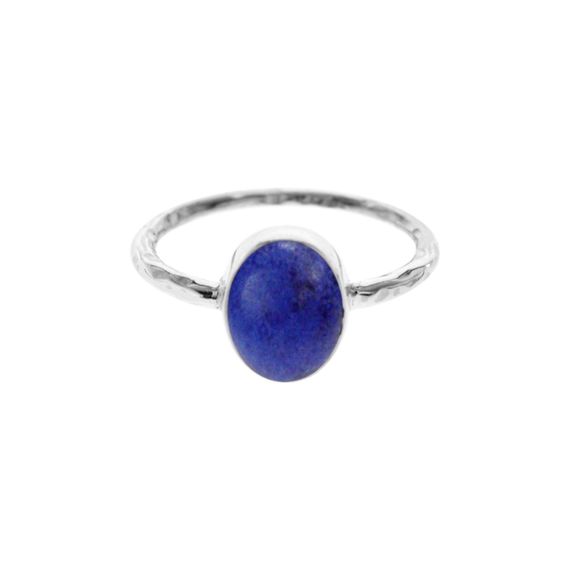 Lexi vertical oval lapis lazuli ring