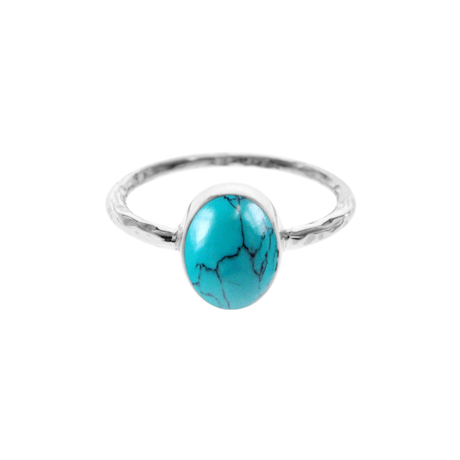 Lexi vertical oval turquoise ring