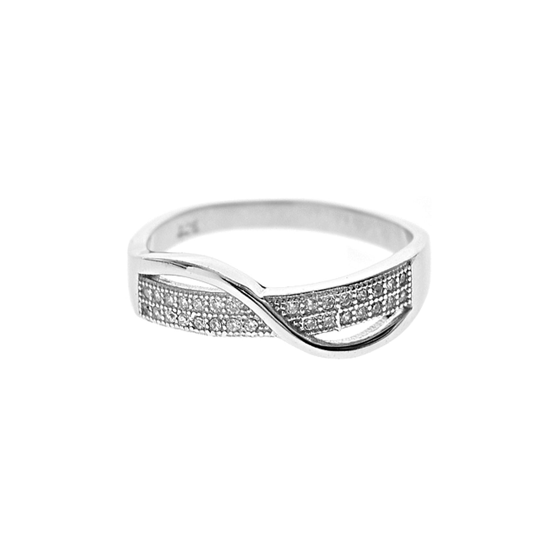 Alianna cubic zirconia crossover ring