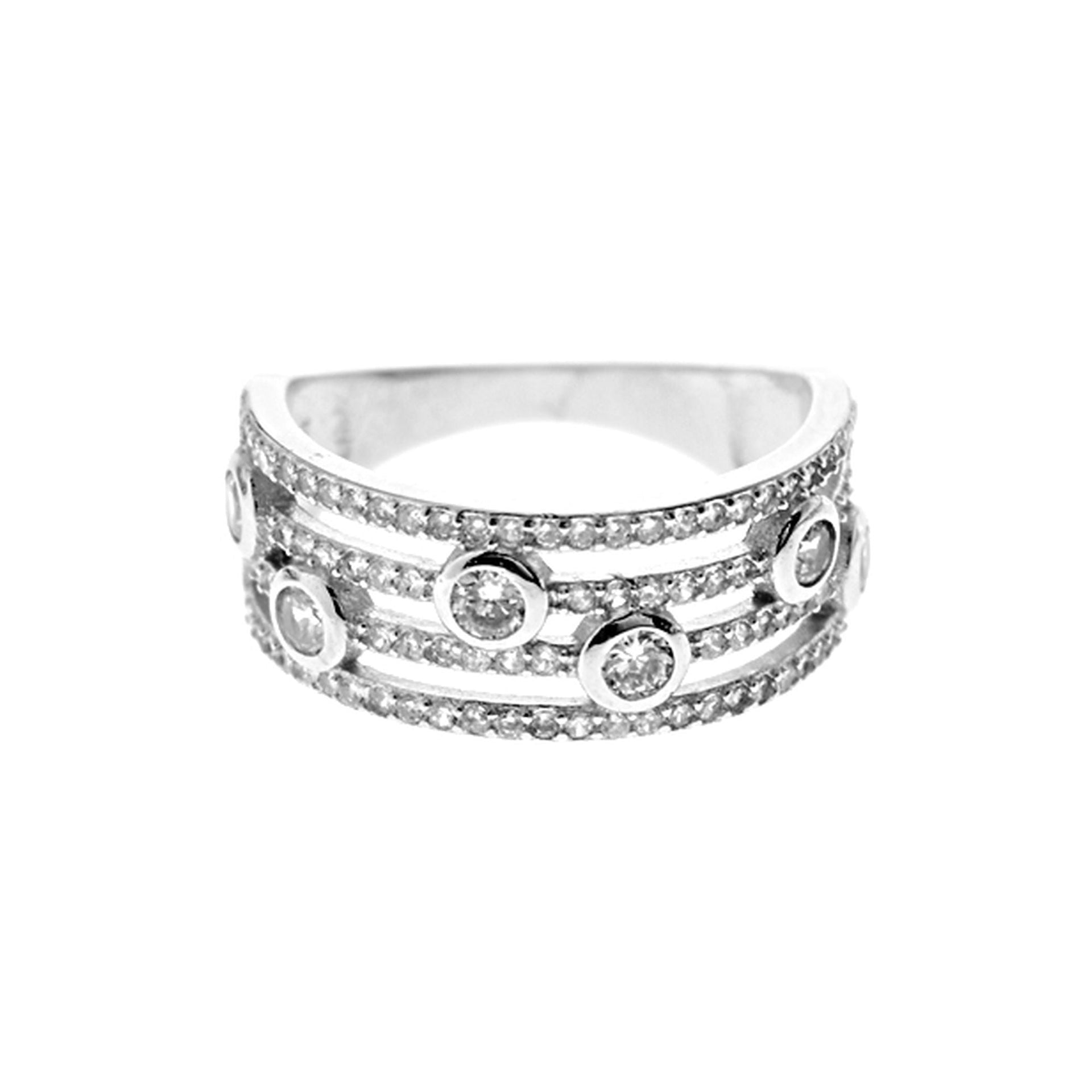 Davina four banded sparkle ring
