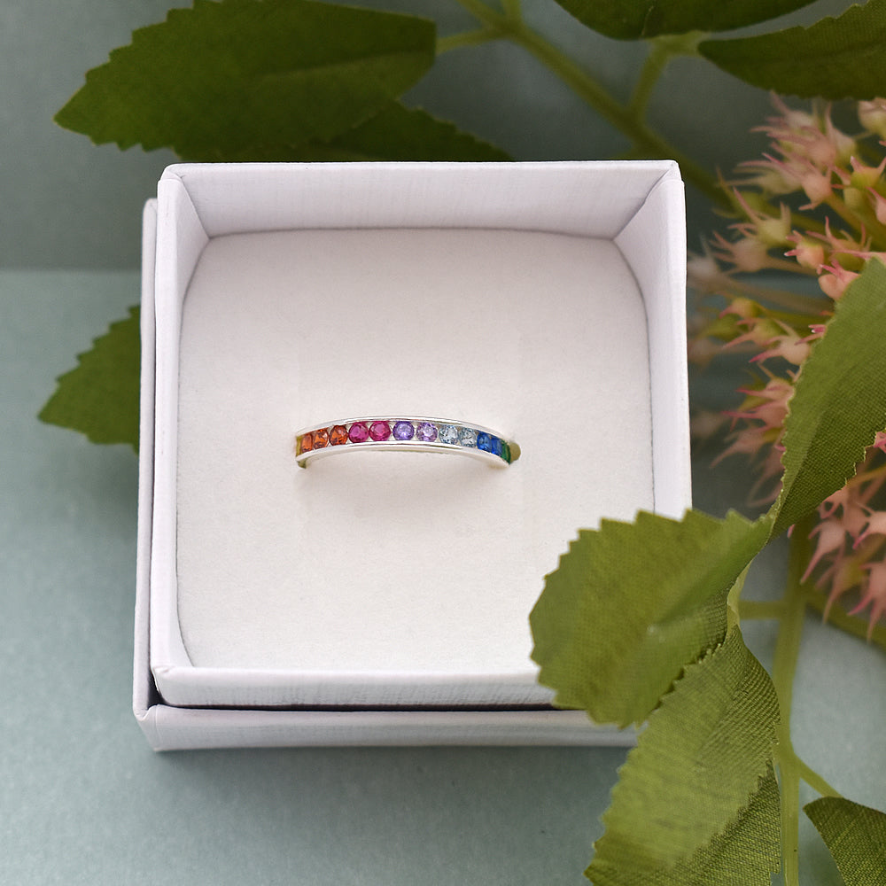 Callista rainbow CZ full eternity ring