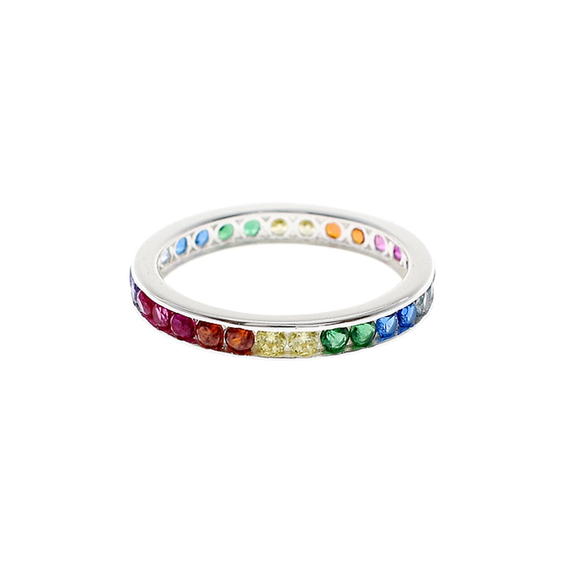 Callista rainbow CZ full eternity ring