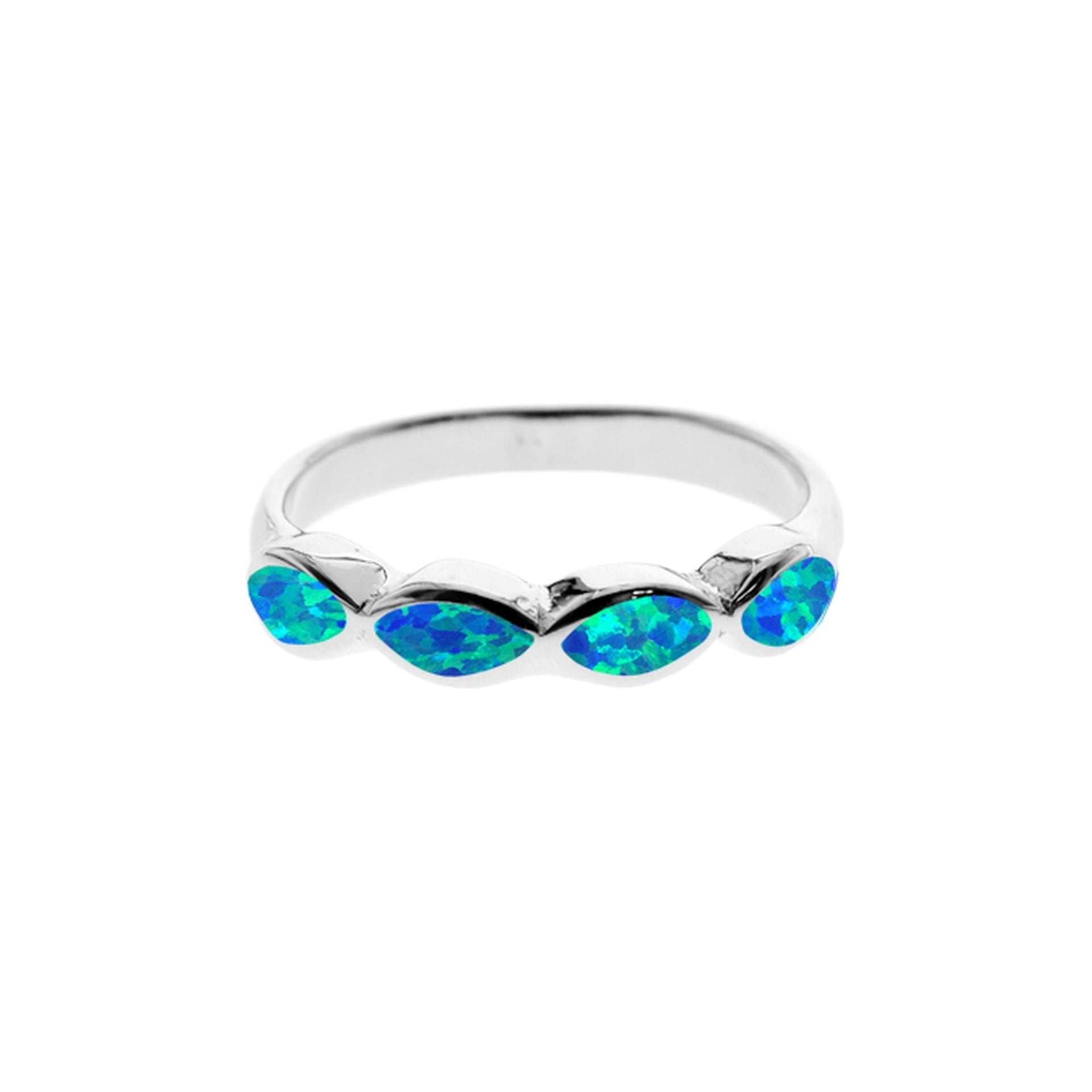 Diana four marquis blue opalique ring