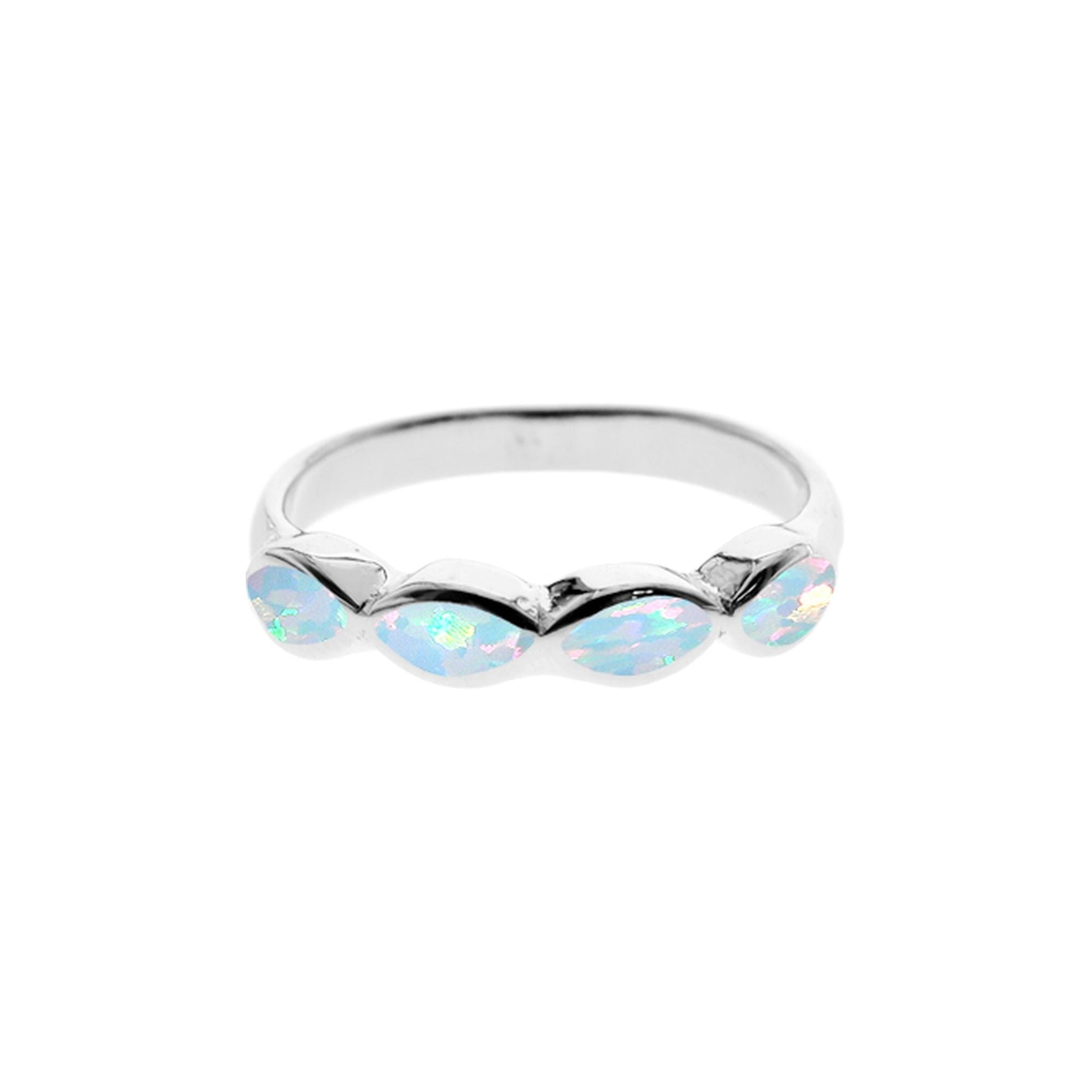 Diana four marquis white opalique ring