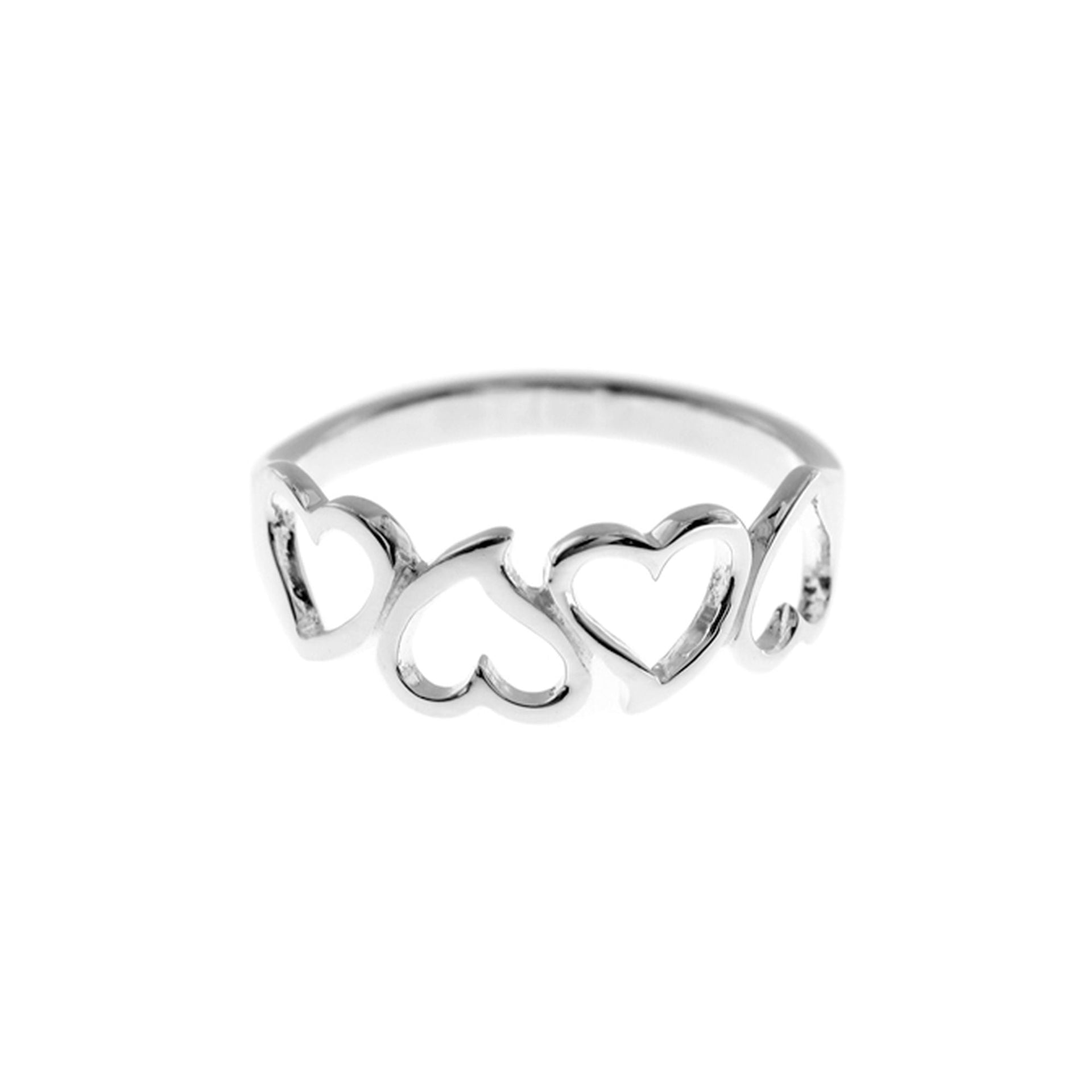 Lily alternating heart ring