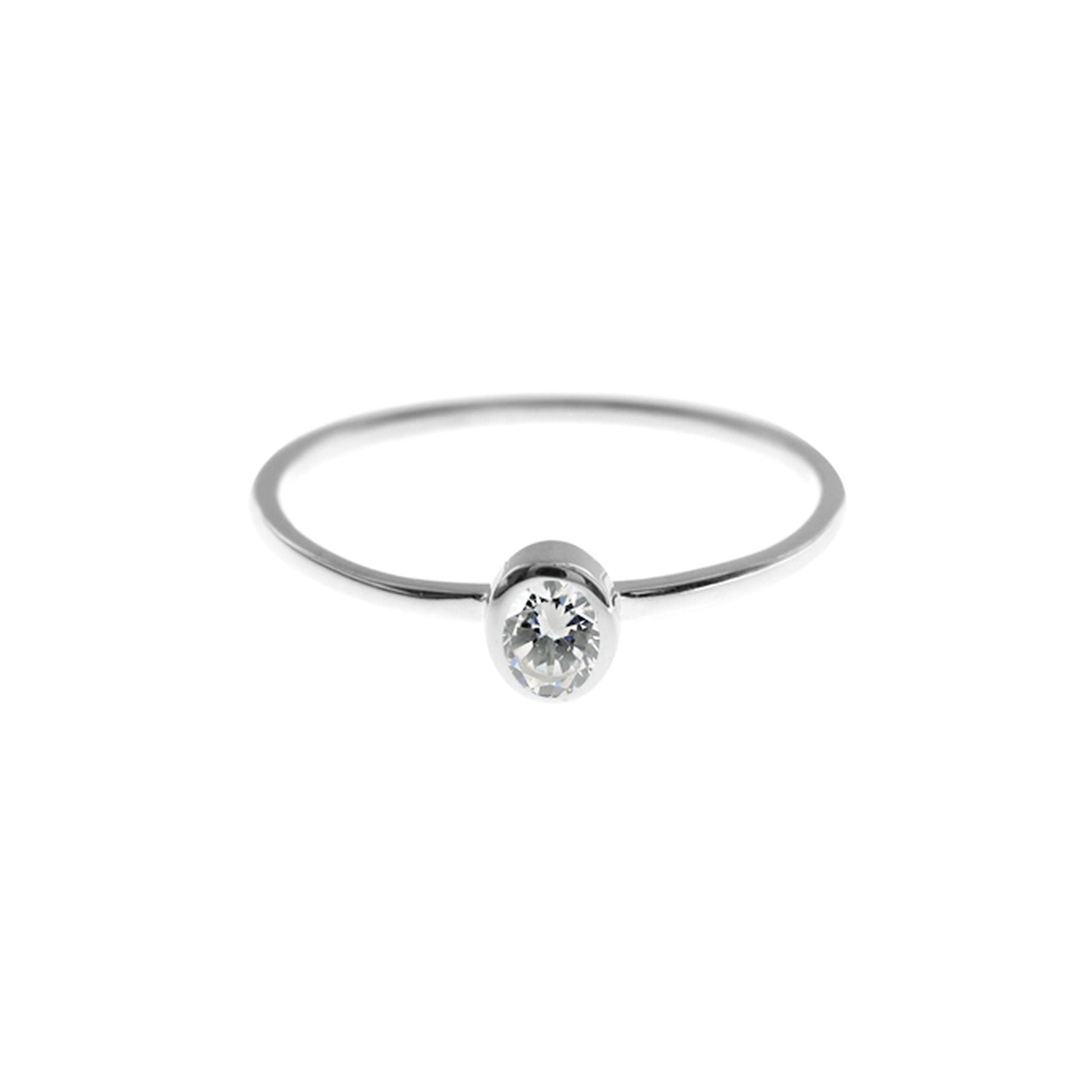 Kenzie small oval CZ solitaire ring