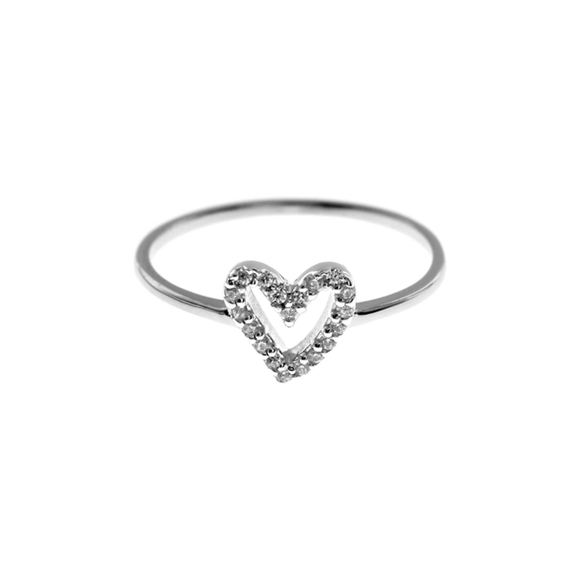 Mariah CZ heart silhouette ring
