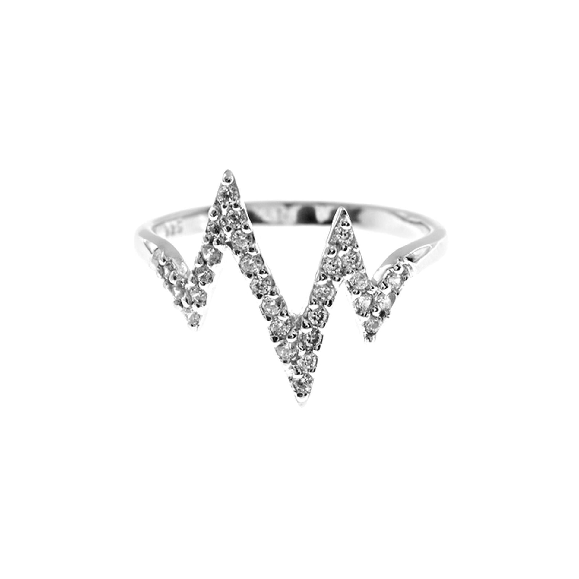 Lily cubic zirconia heartbeat ring