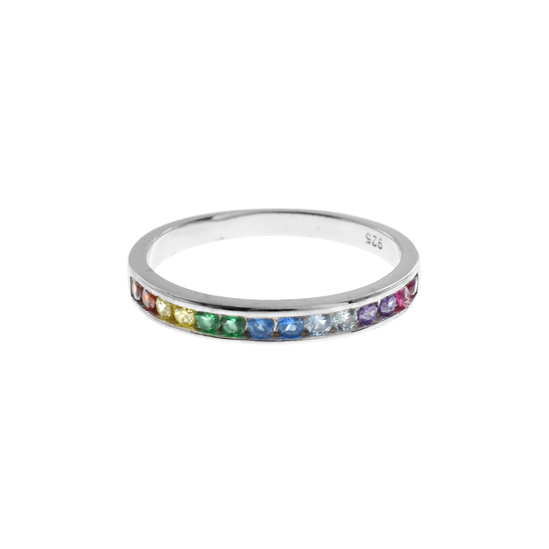 Callista rainbow CZ half eternity ring