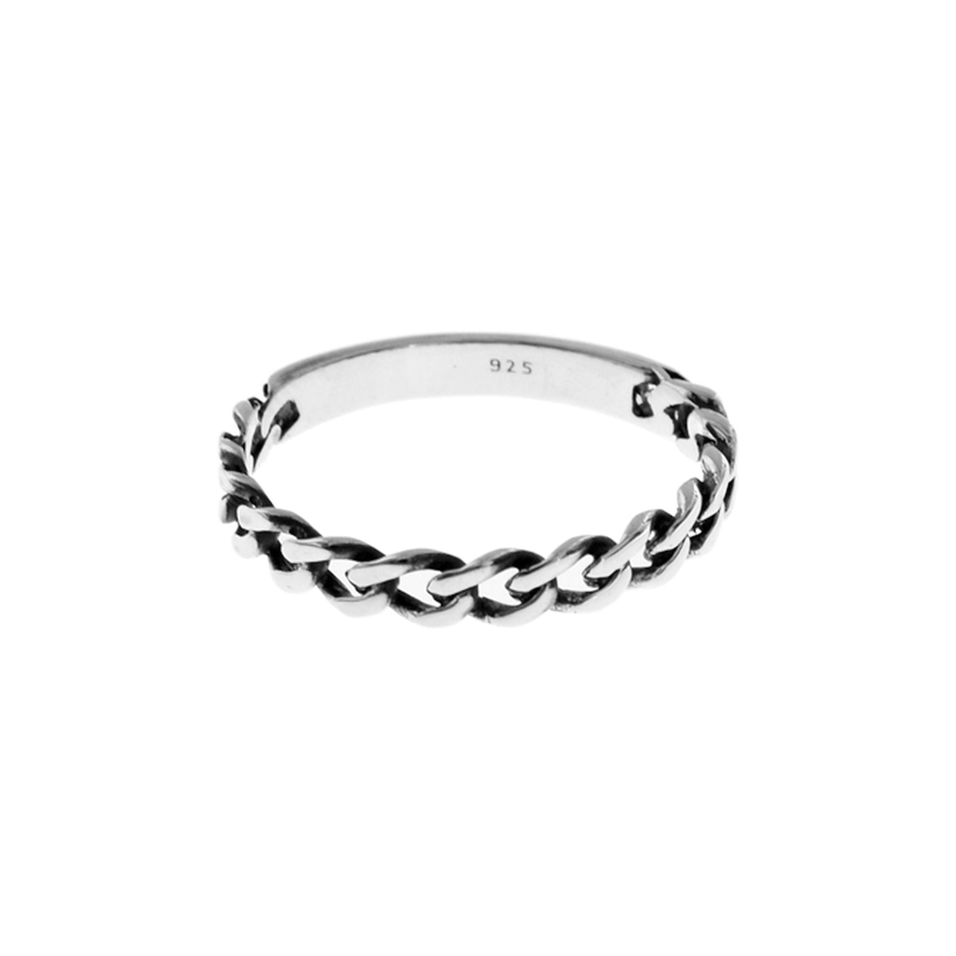 Skyla oxidised chain band ring