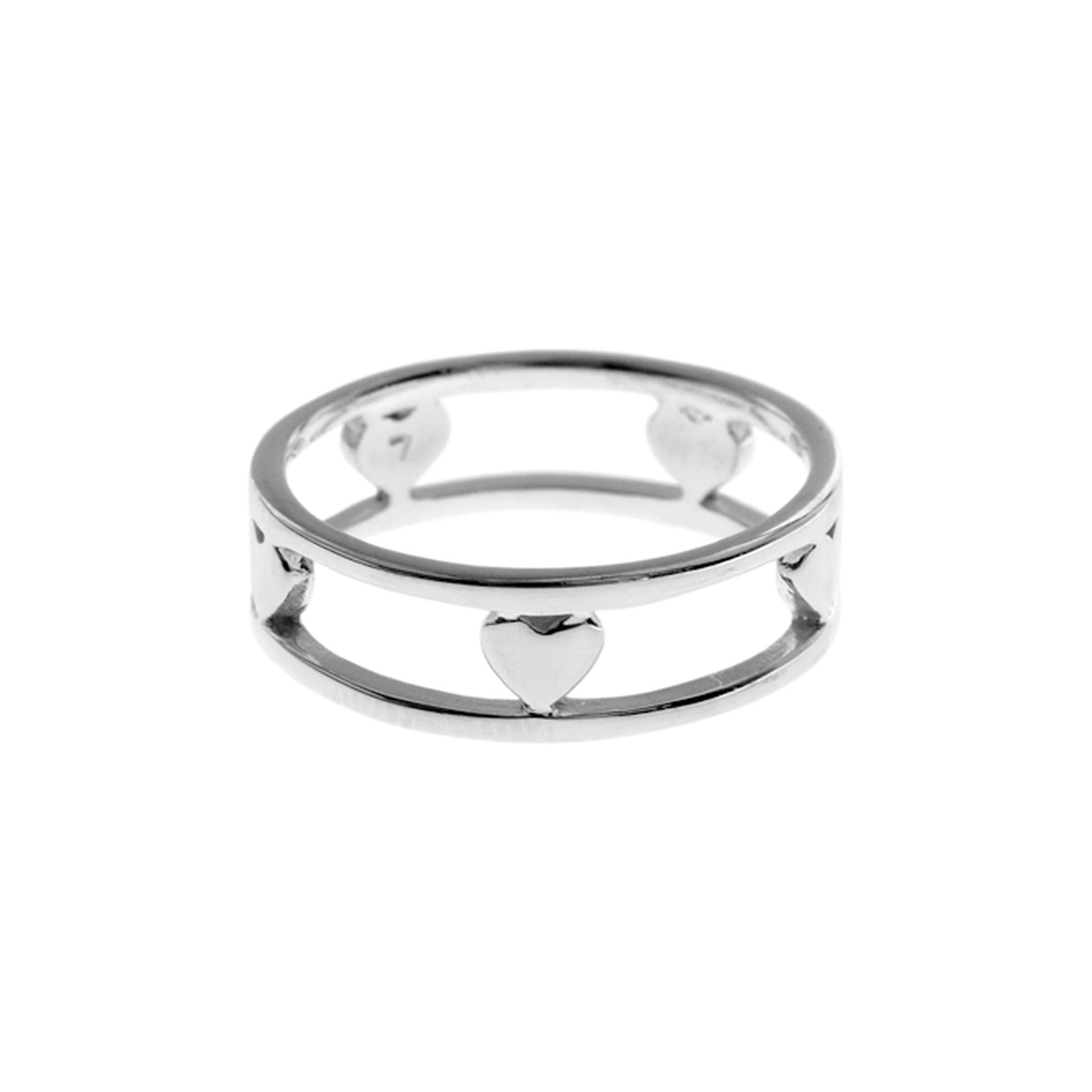 Amora double band heart ring