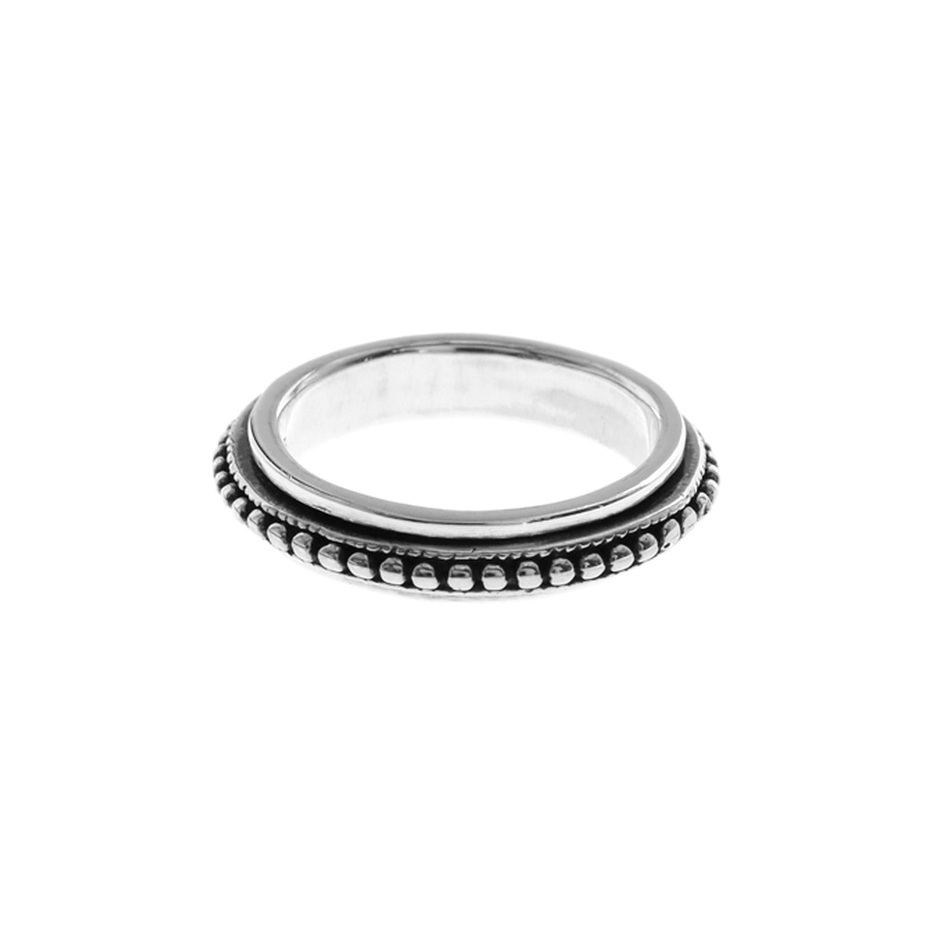 Isla oxidised bobble design spinning ring