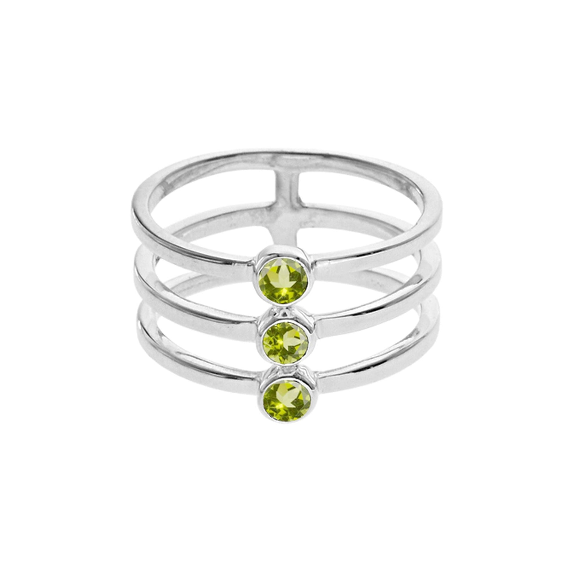 Bridget peridot triple band ring