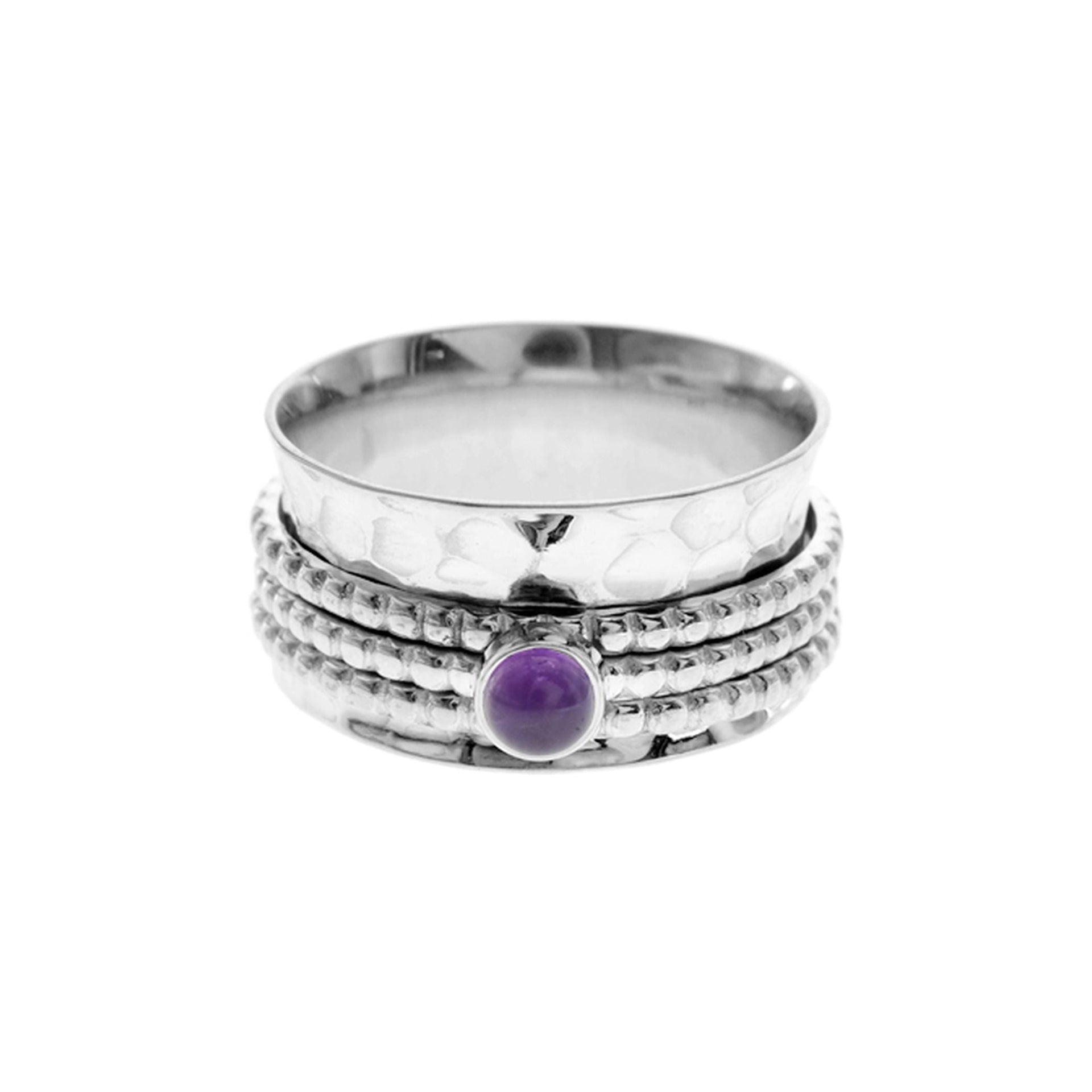 Lexi amethyst triple spinning bobble band ring