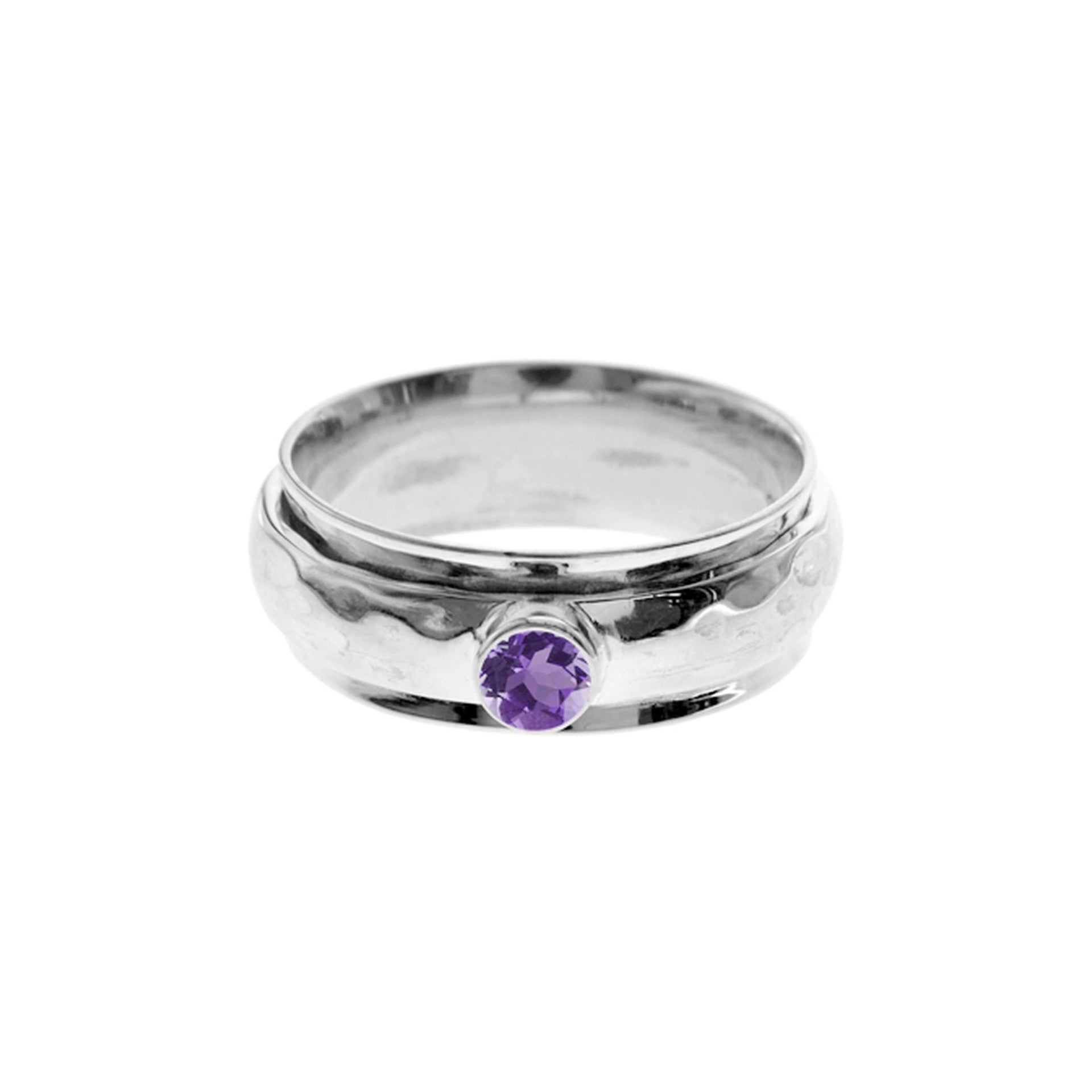 Lexi amethyst facet spinning band ring