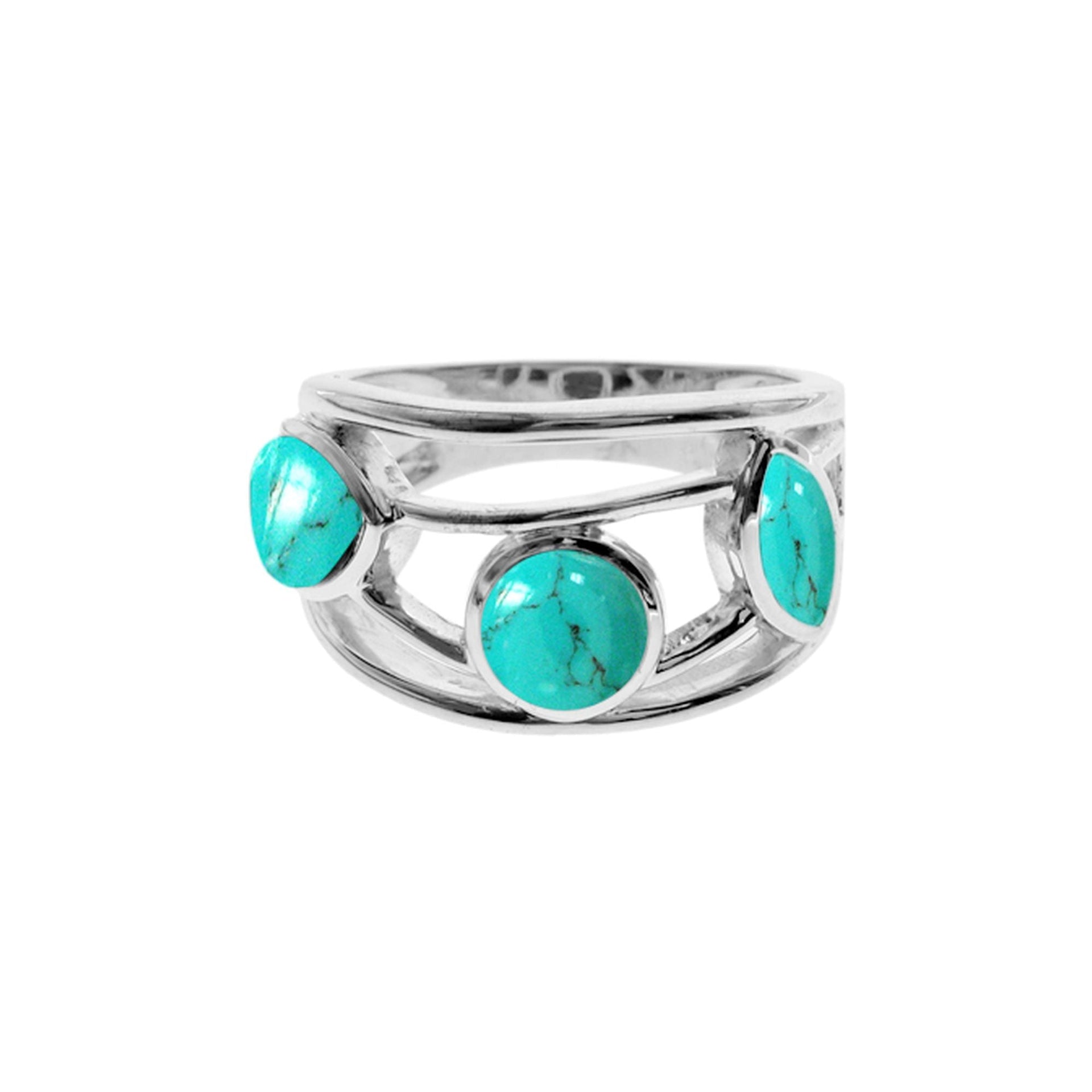 Amy trillion-cut round & marquis turquoise ring