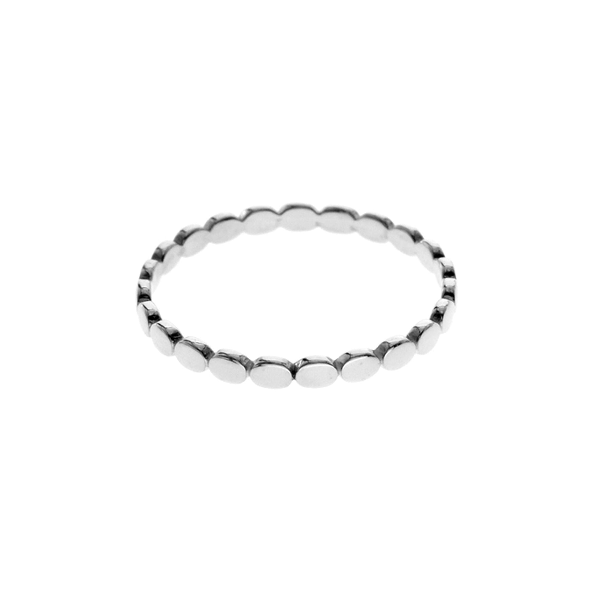 Zoe linked flattened discs band ring