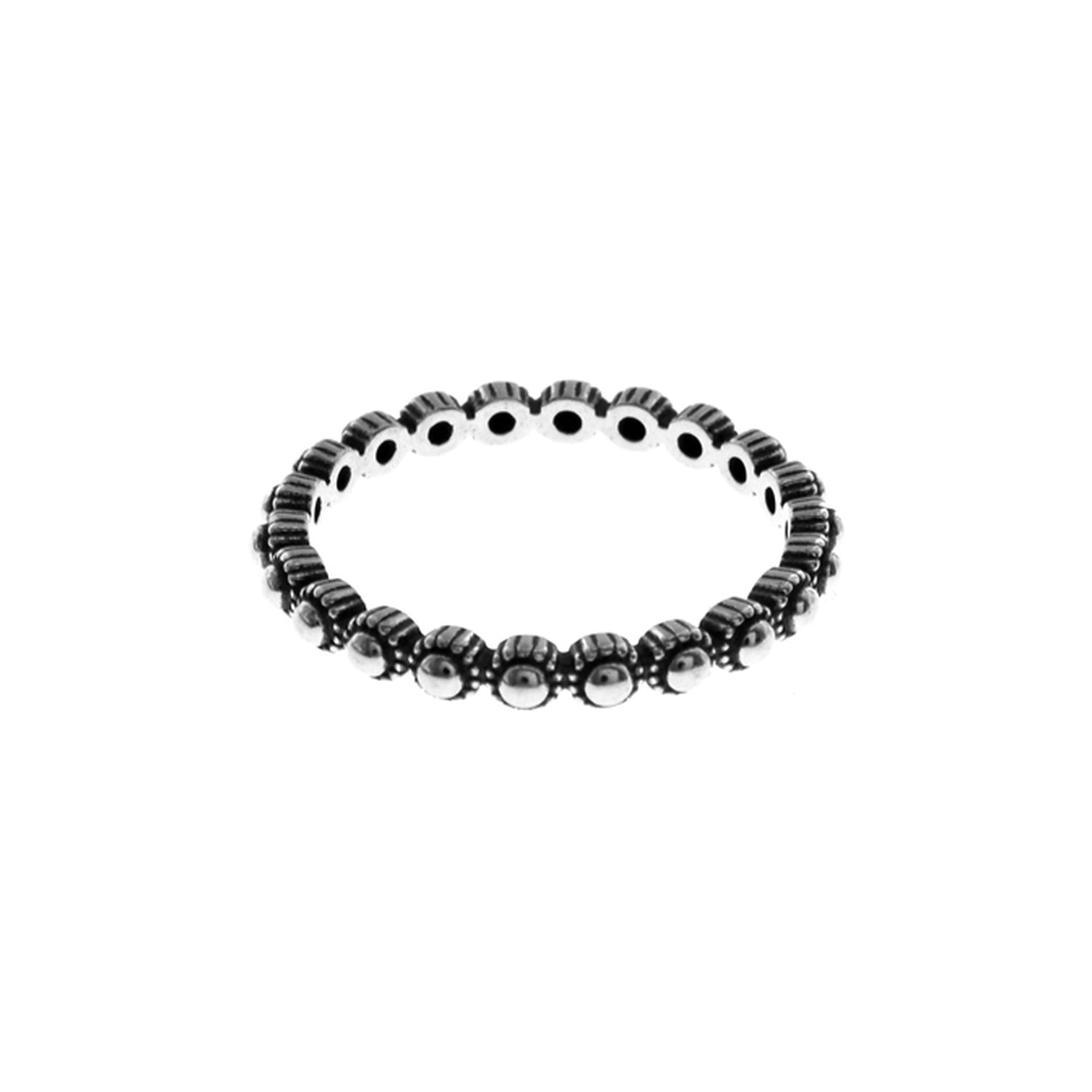 Zoe bead ring with oxidised detailing