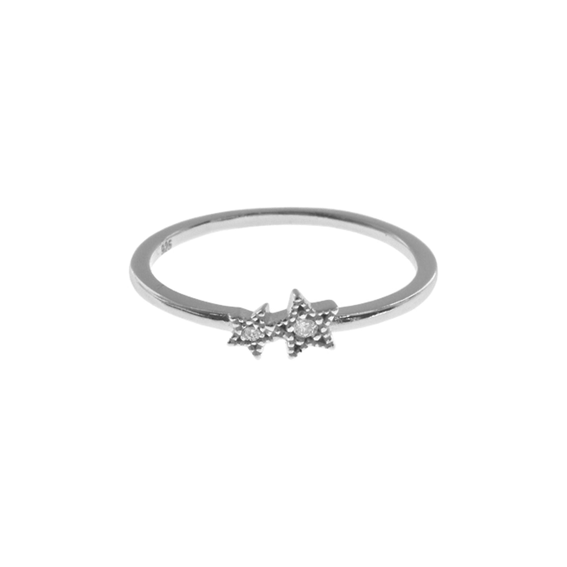 Carrie twin star CZ ring