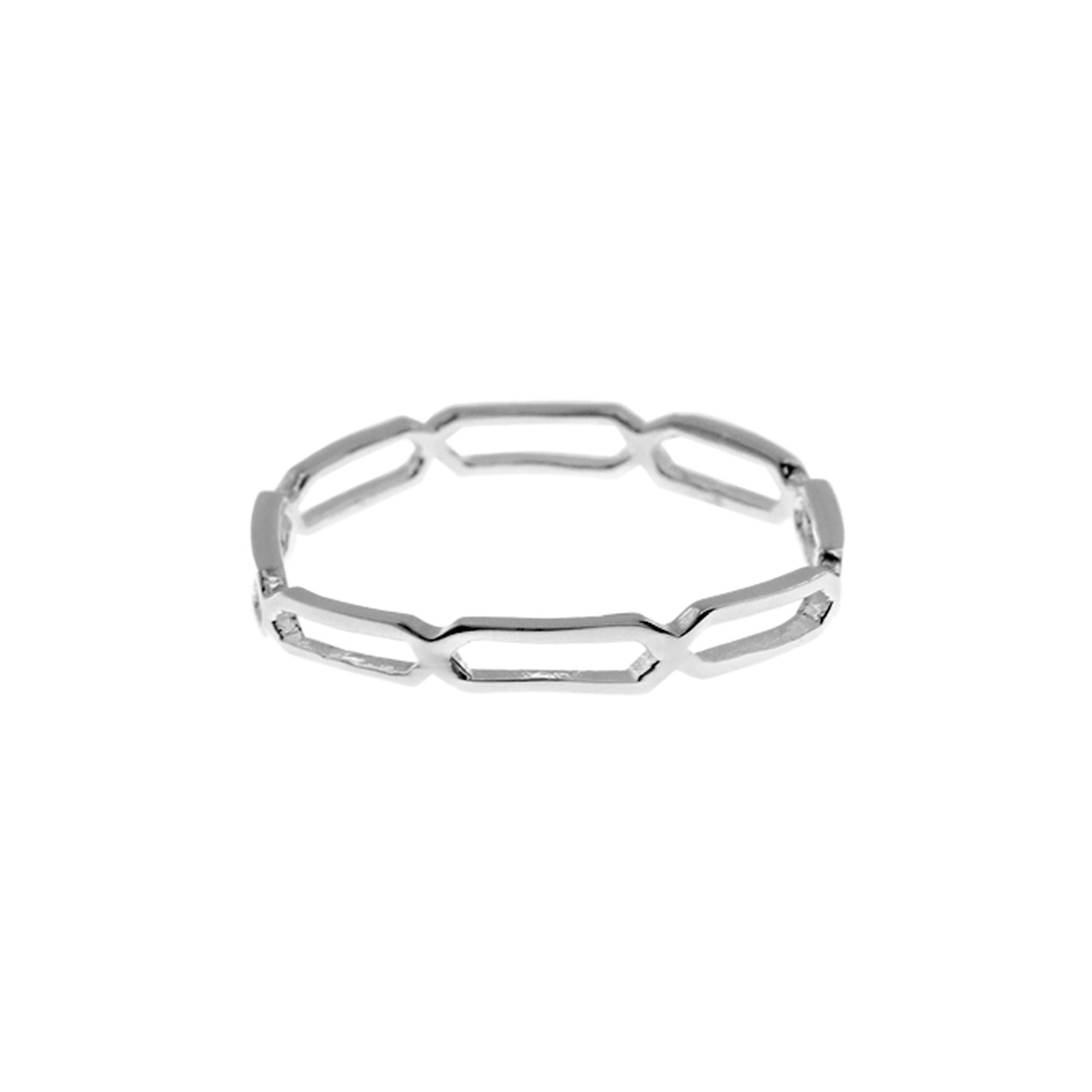 Skyla elongated chain link band ring