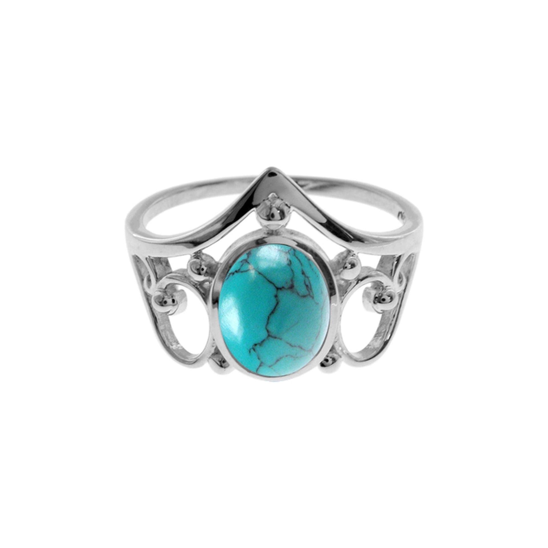 Lola abstract filigree oval turquoise ring