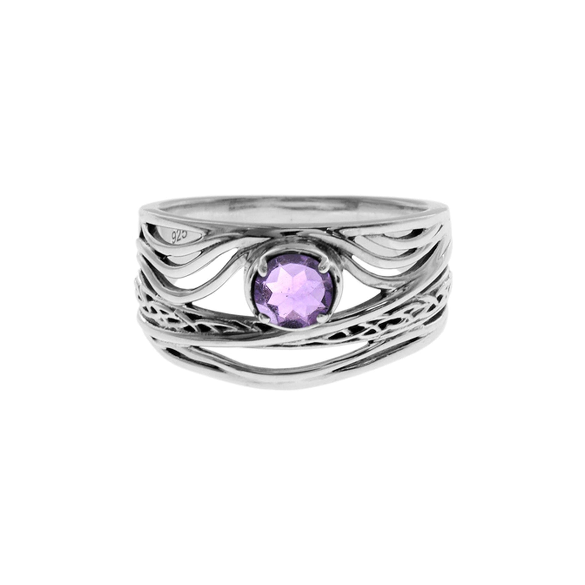 Kara amethyst organic wave ring