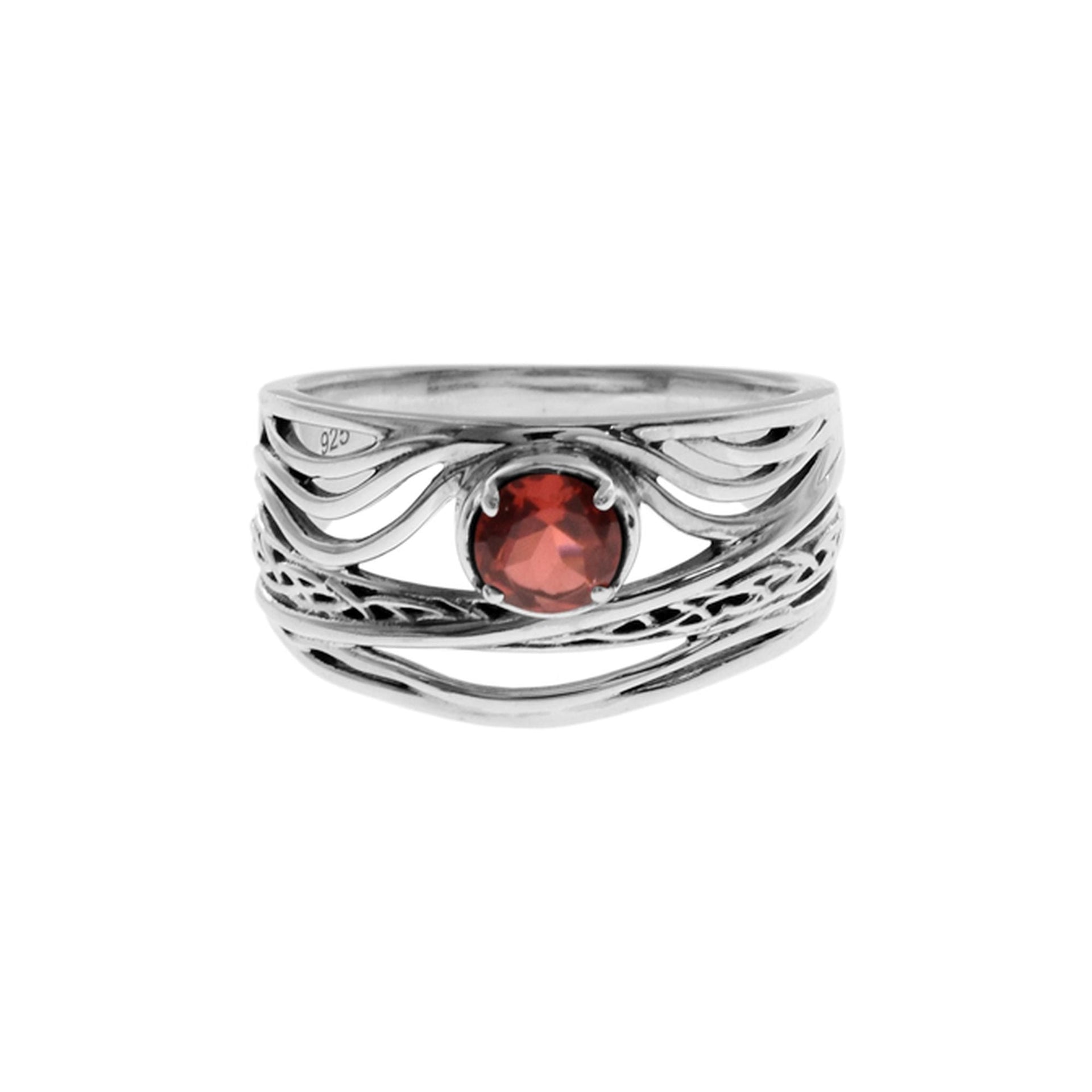 Kara garnet organic wave ring