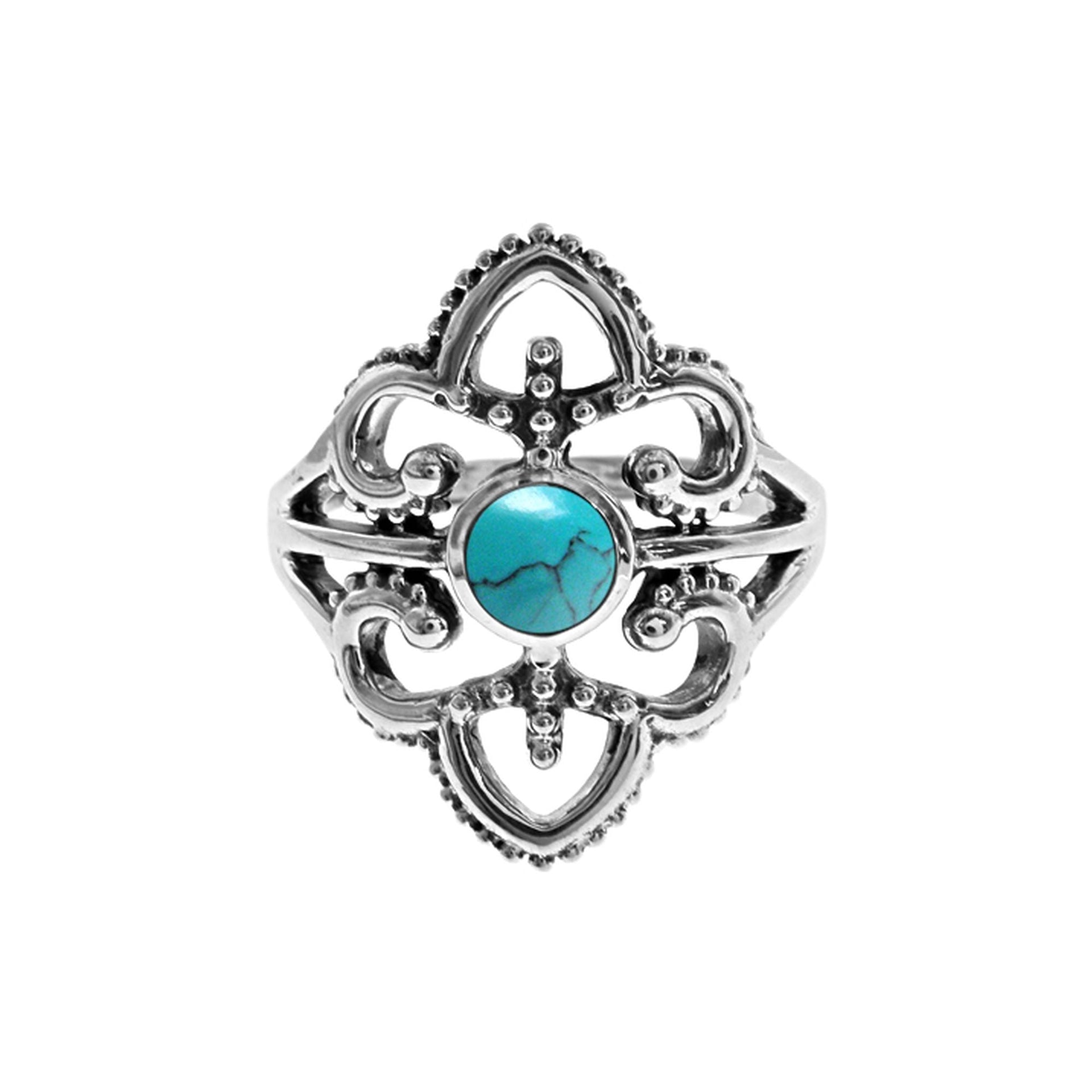 Isla tribal shield turquoise ring