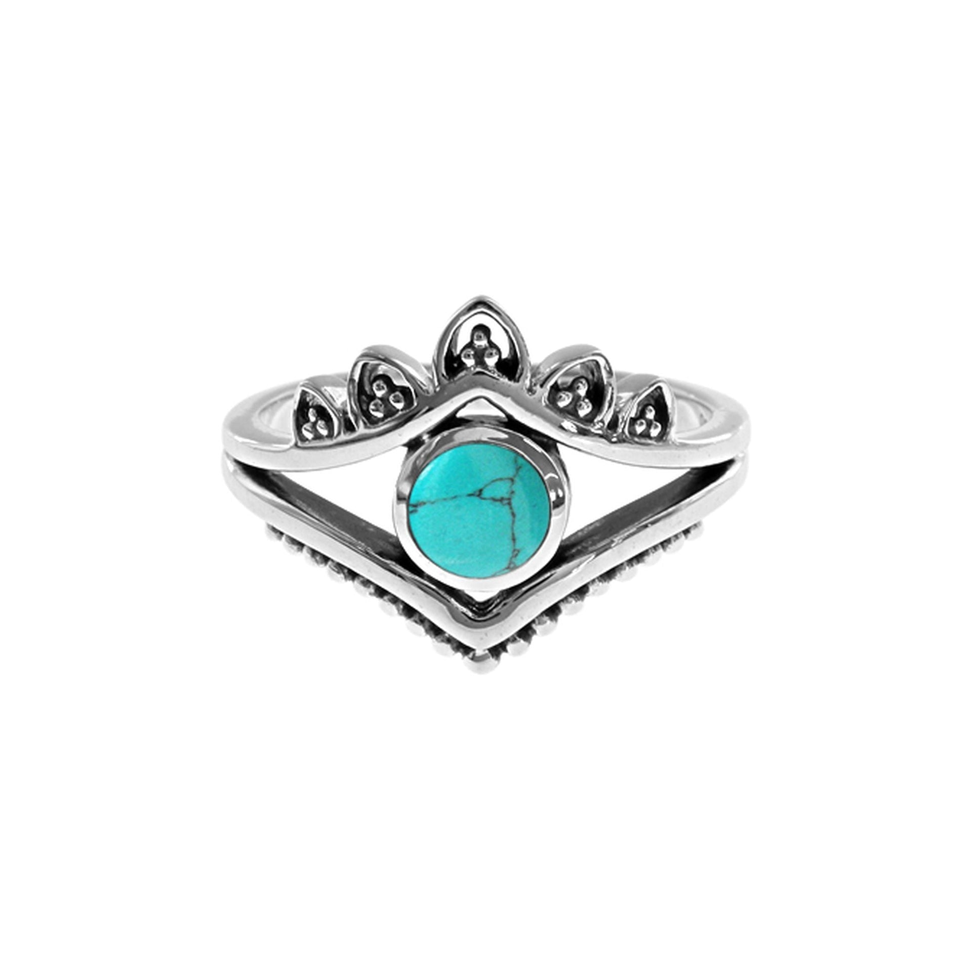 Catalina ornate chevron turquoise ring