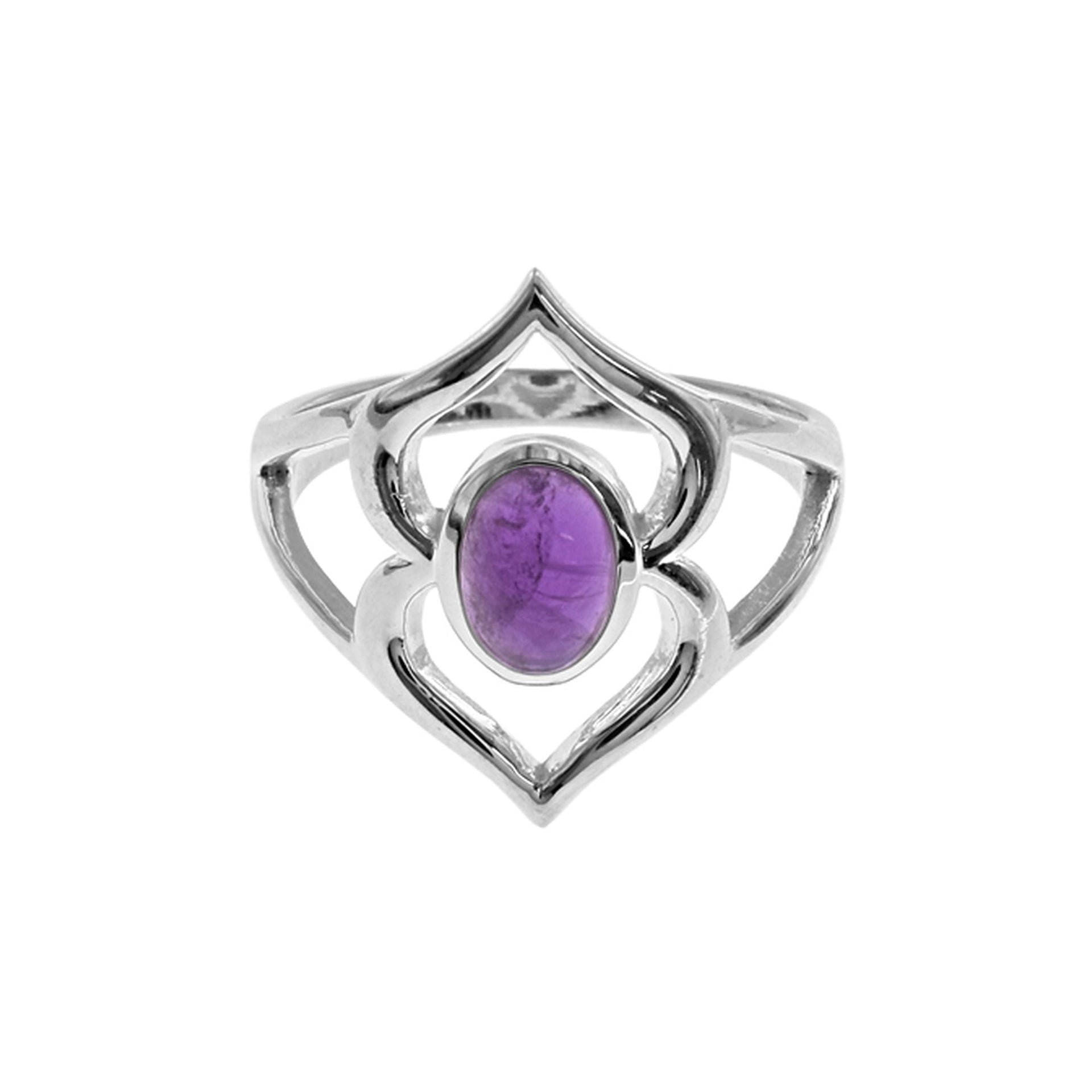 Amy abstract oval amethyst ring