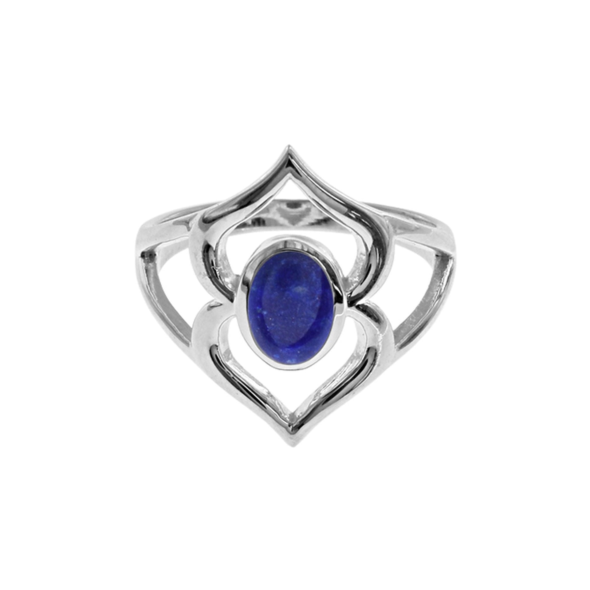 Amy abstract oval lapis lazuli ring