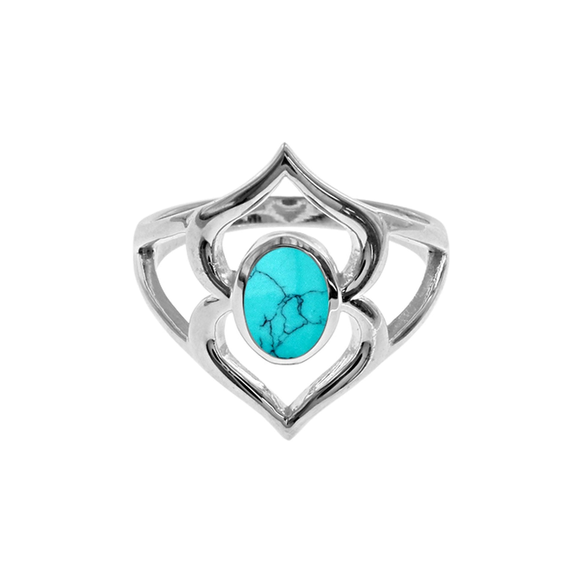 Amy abstract oval turquoise ring