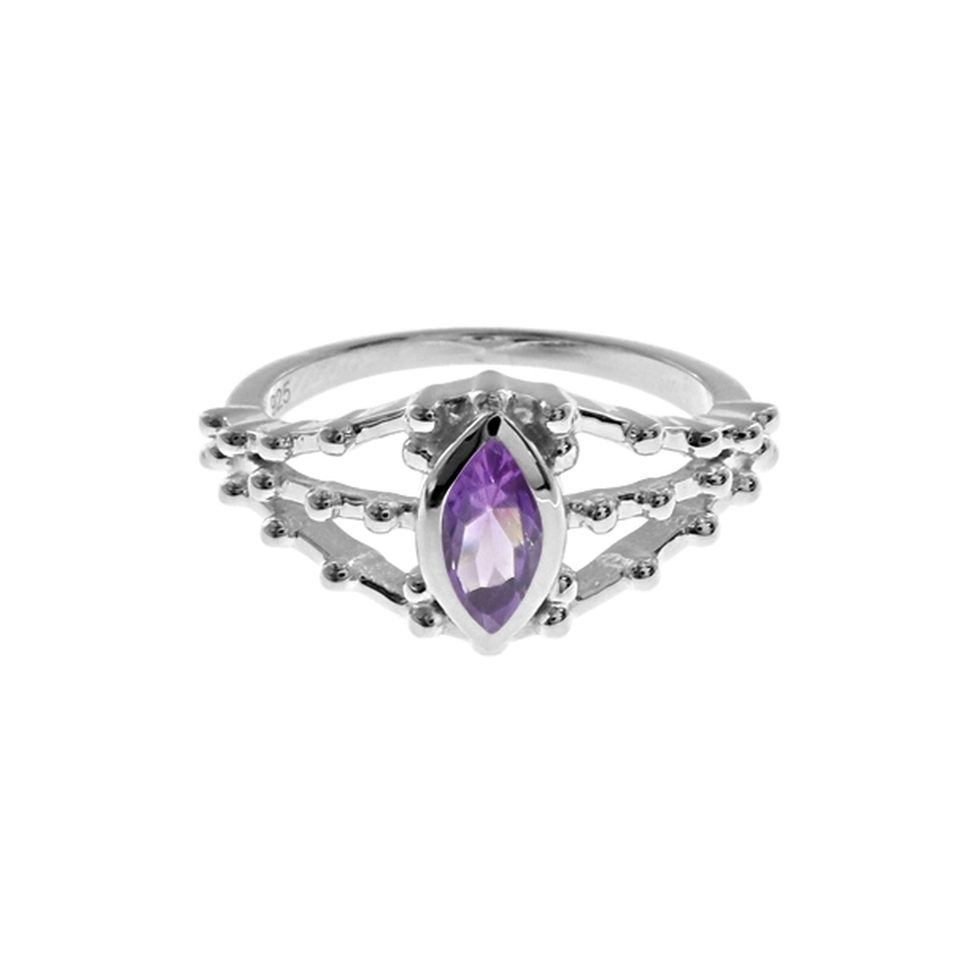 Lola triple split amethyst ring