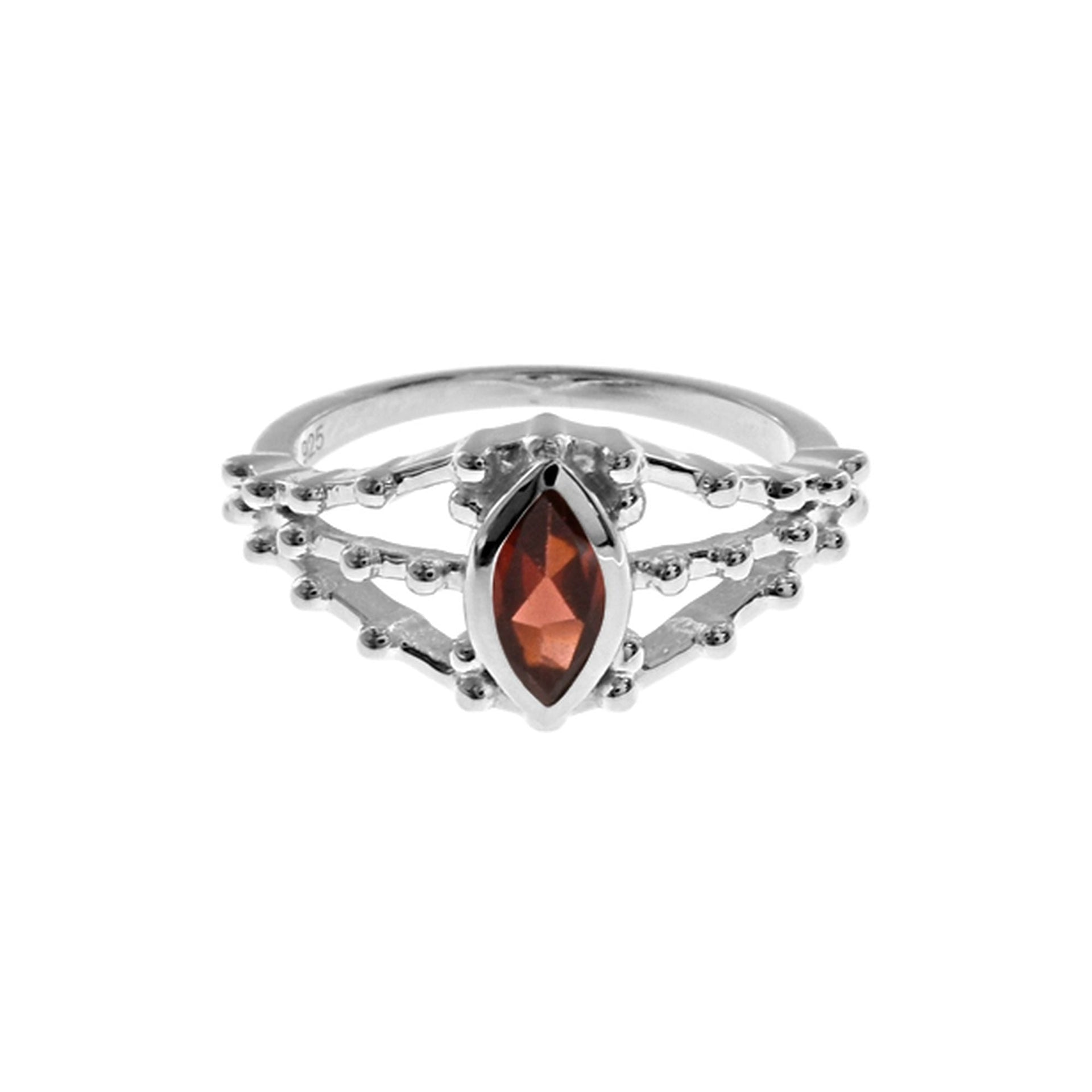 Lola triple split garnet ring