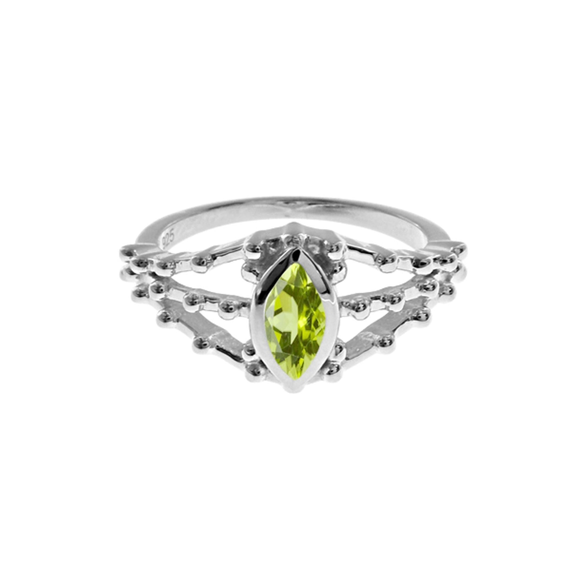 Lola triple split peridot ring