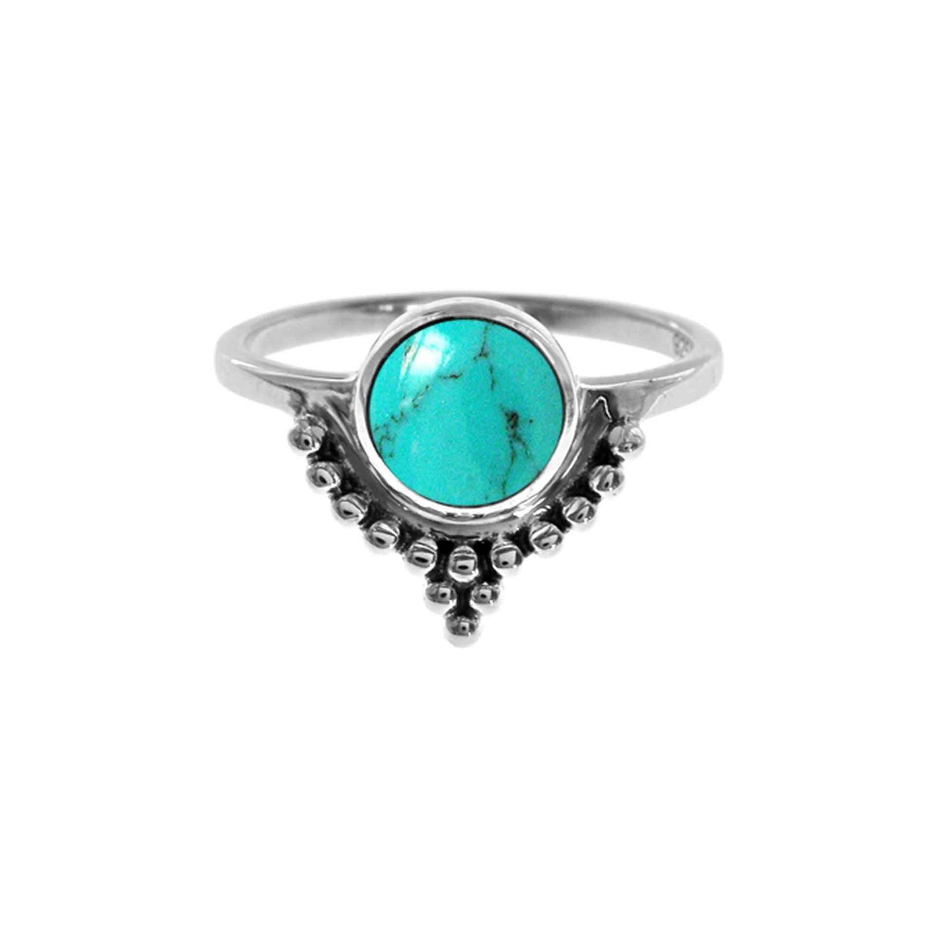 Catalina turquoise chevron with ball detail ring