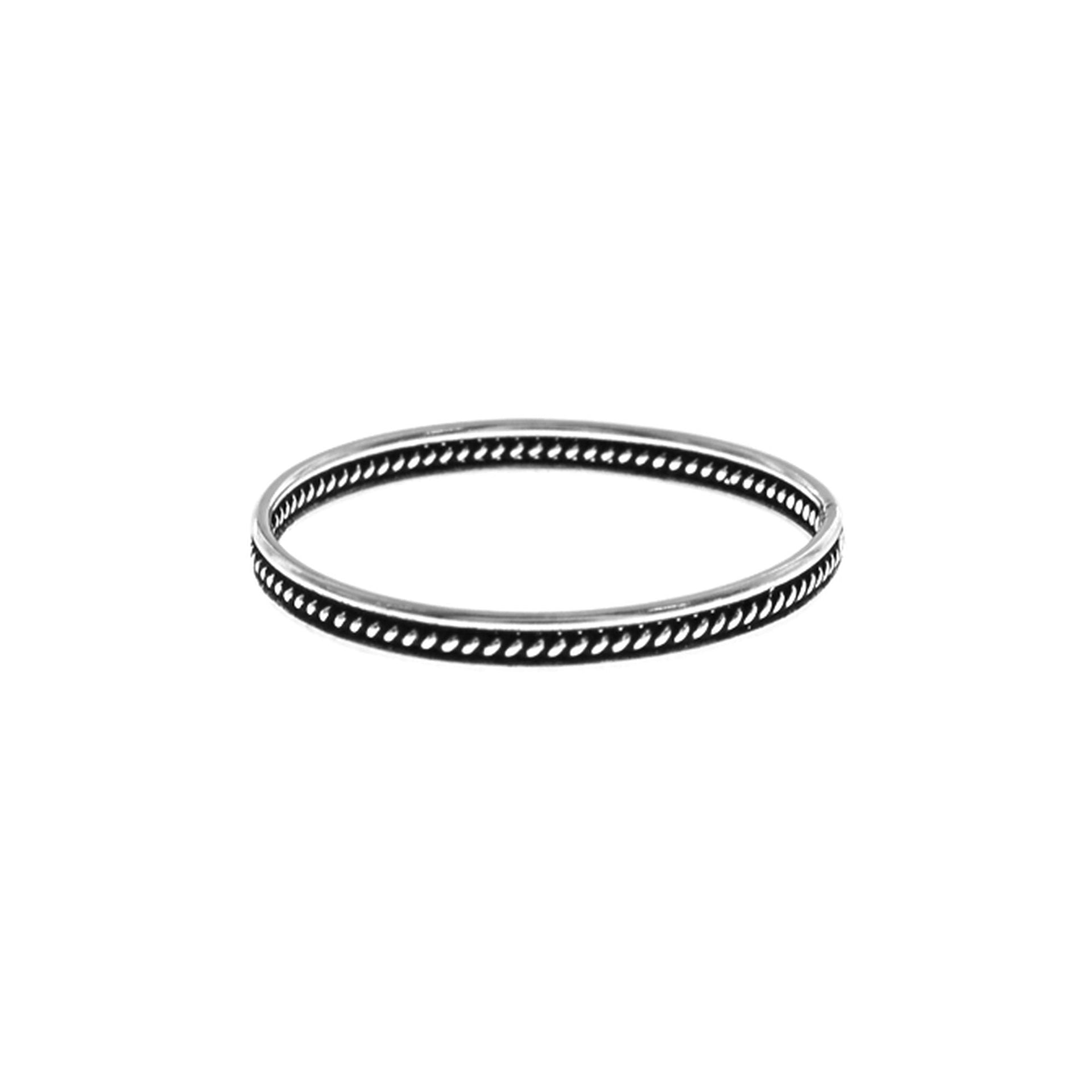 Ivy inset rope & oxidised detail ring