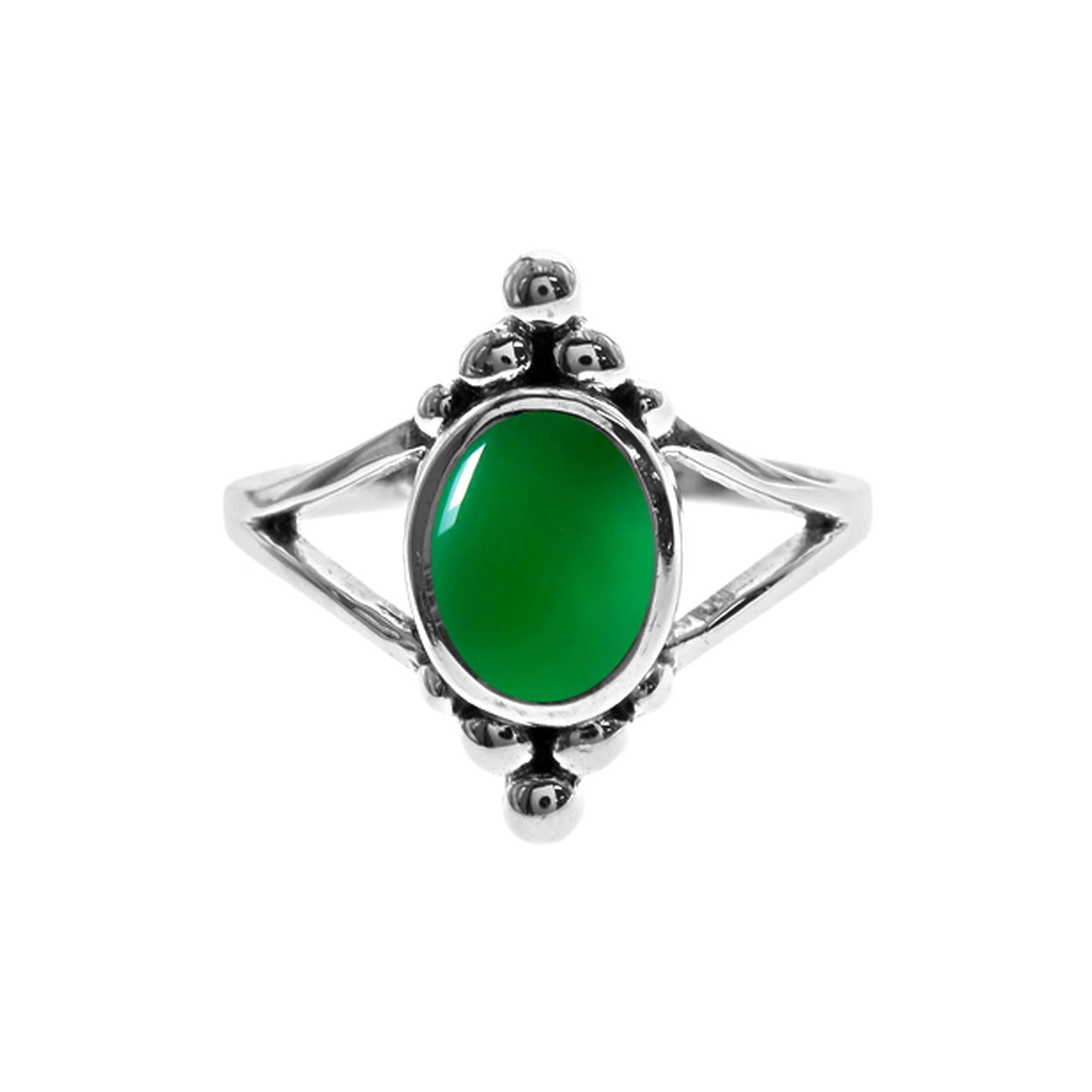 Catalina and green agate split band ring