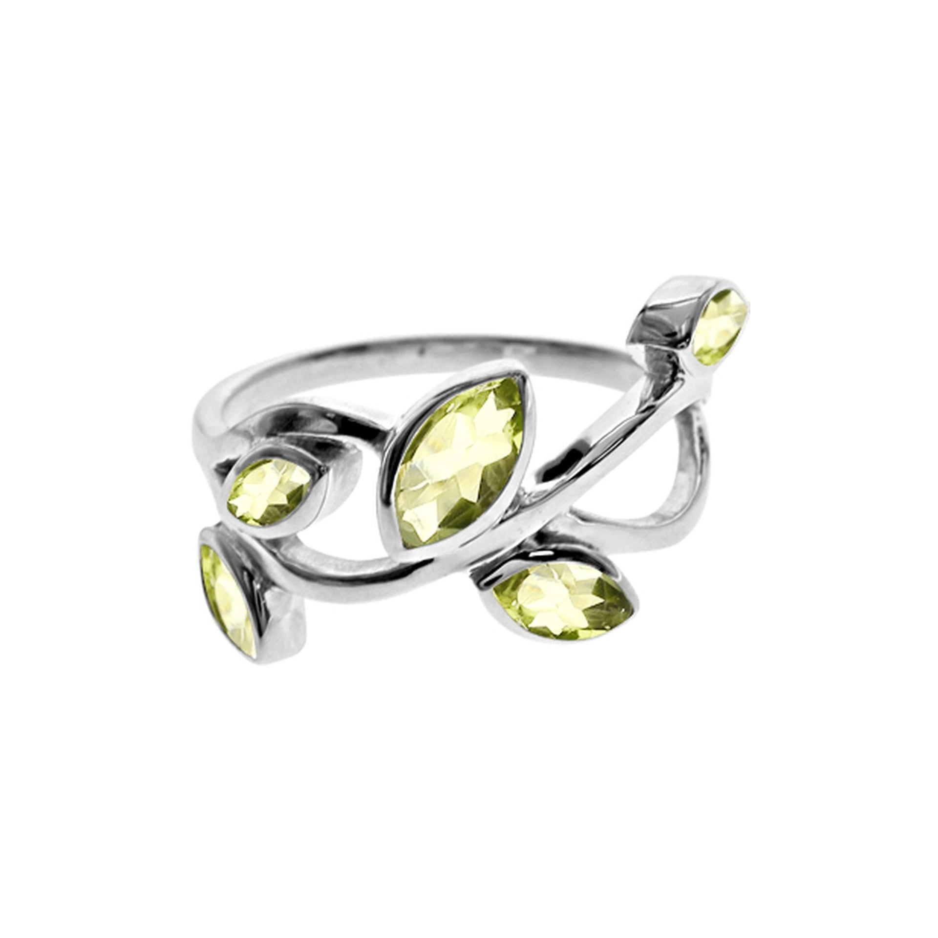 Kara sprig peridot ring