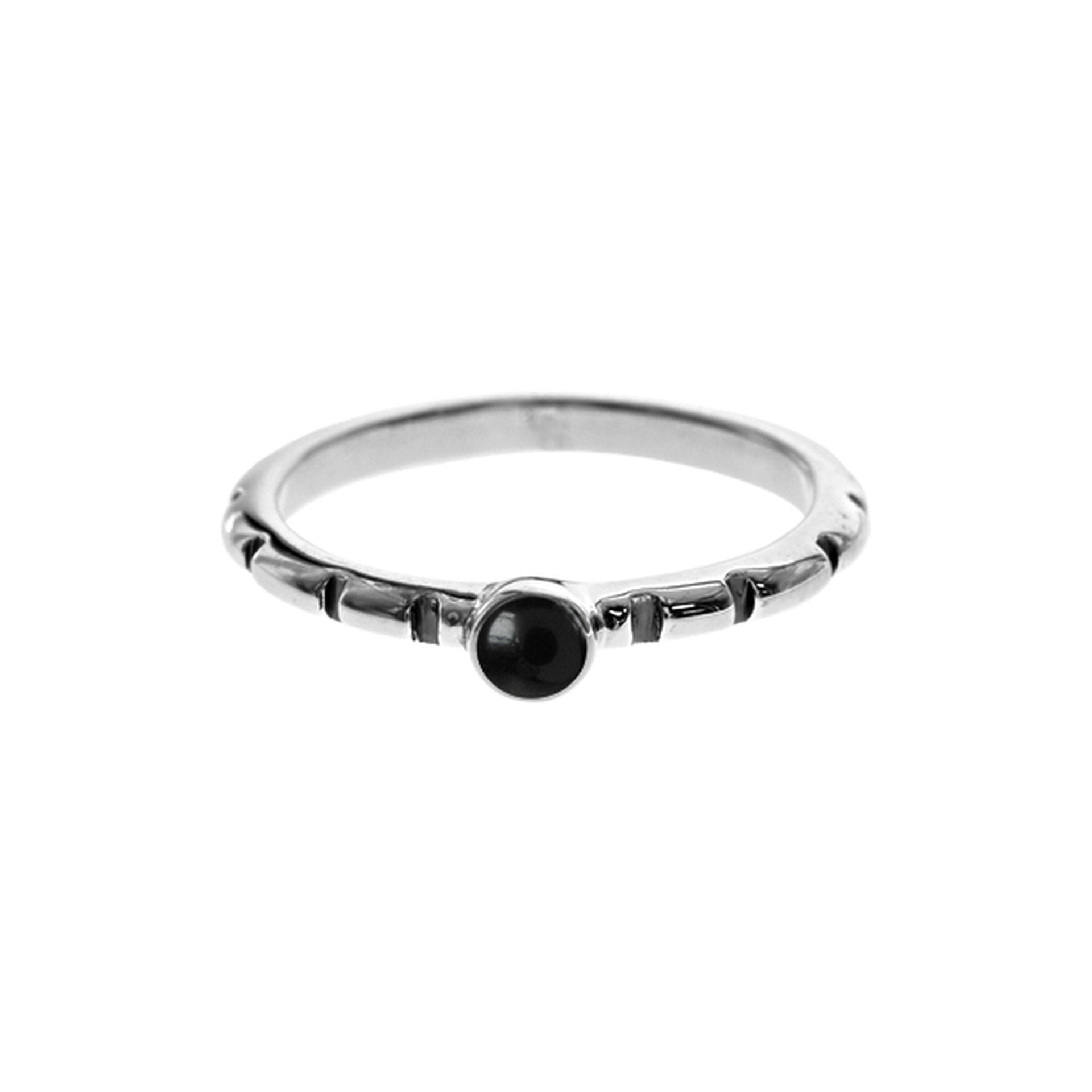 Lola notched black onyx ring