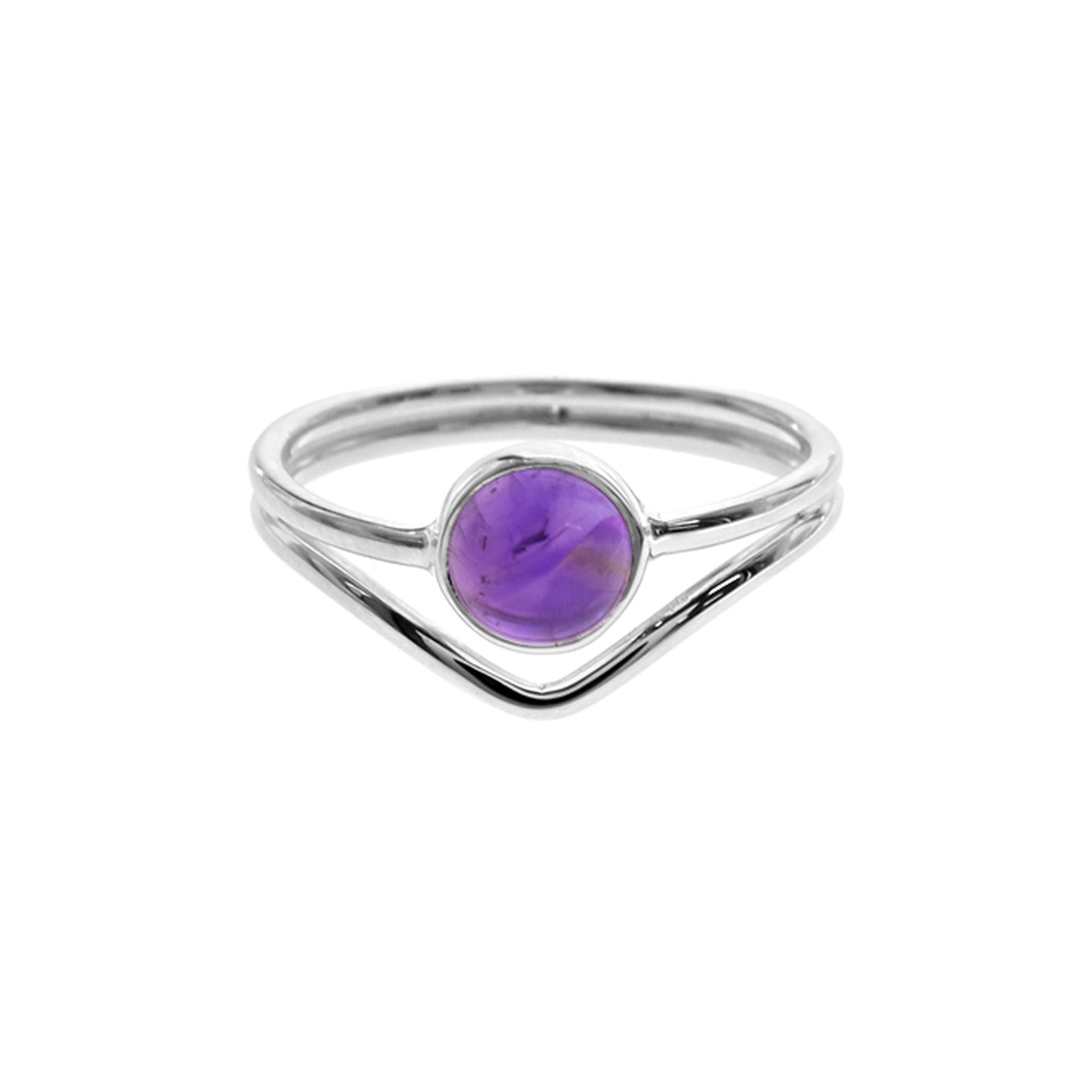Ivy split chevron with amethyst ring