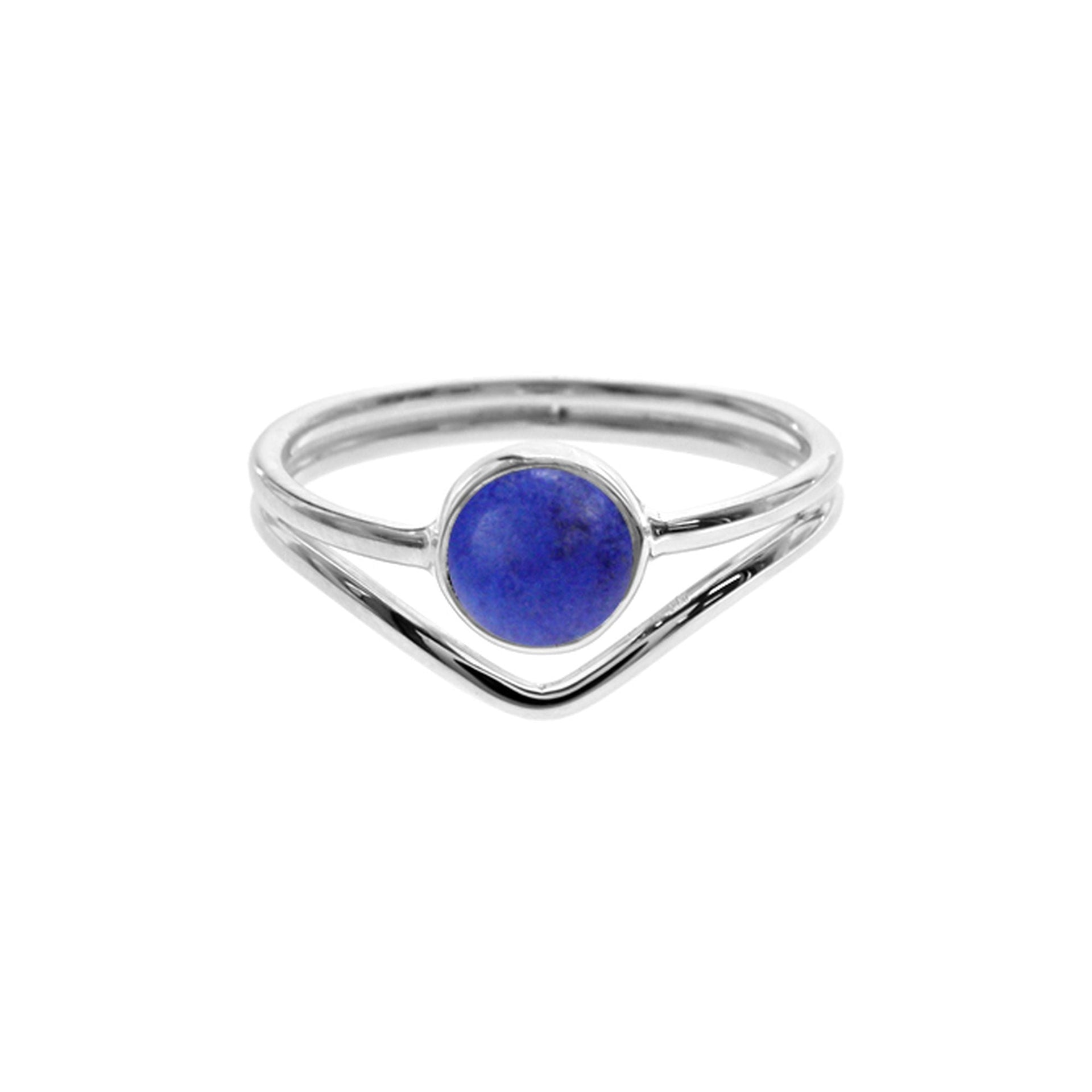 Ivy split chevron with lapis lazuli ring