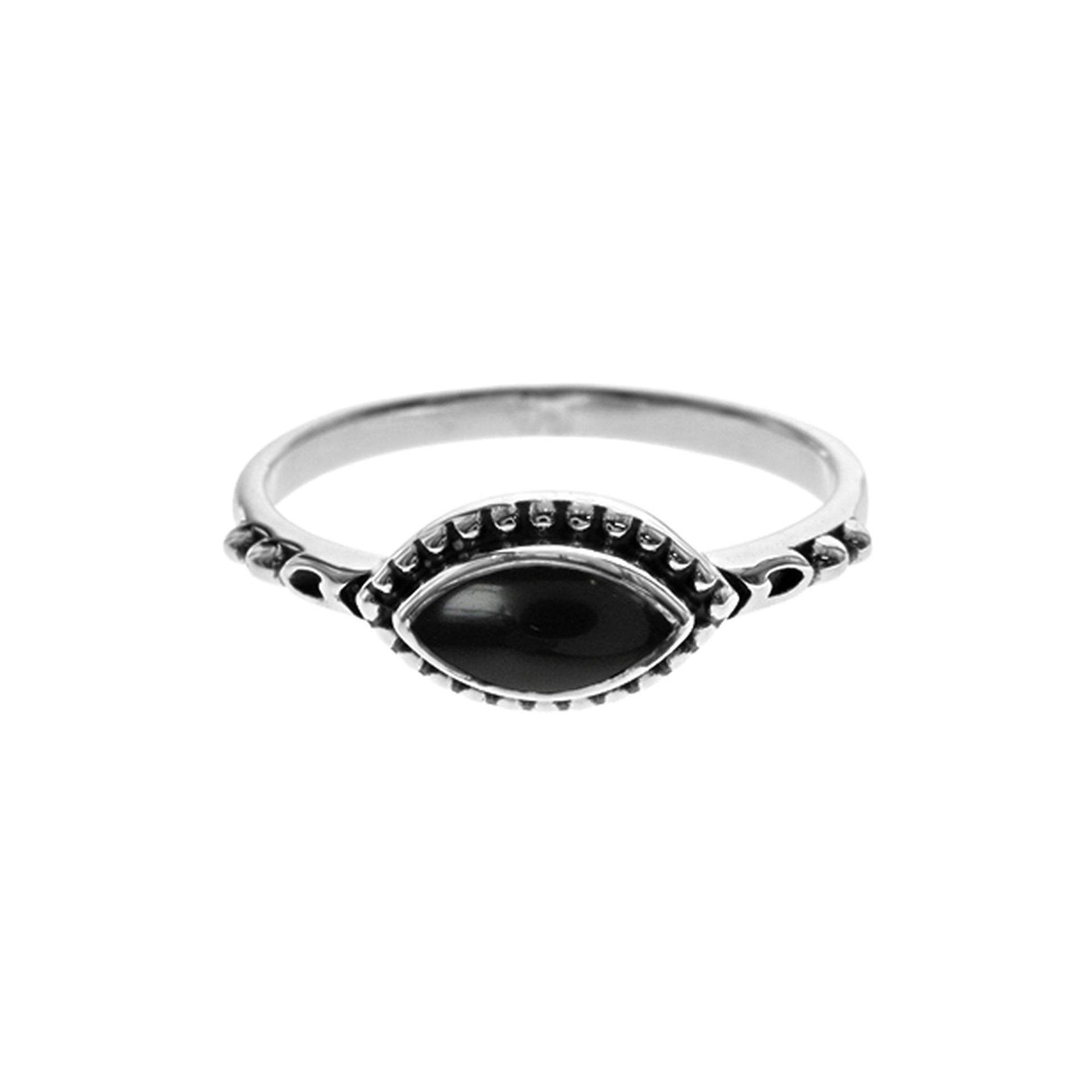 Isla vintage marquise black onyx ring