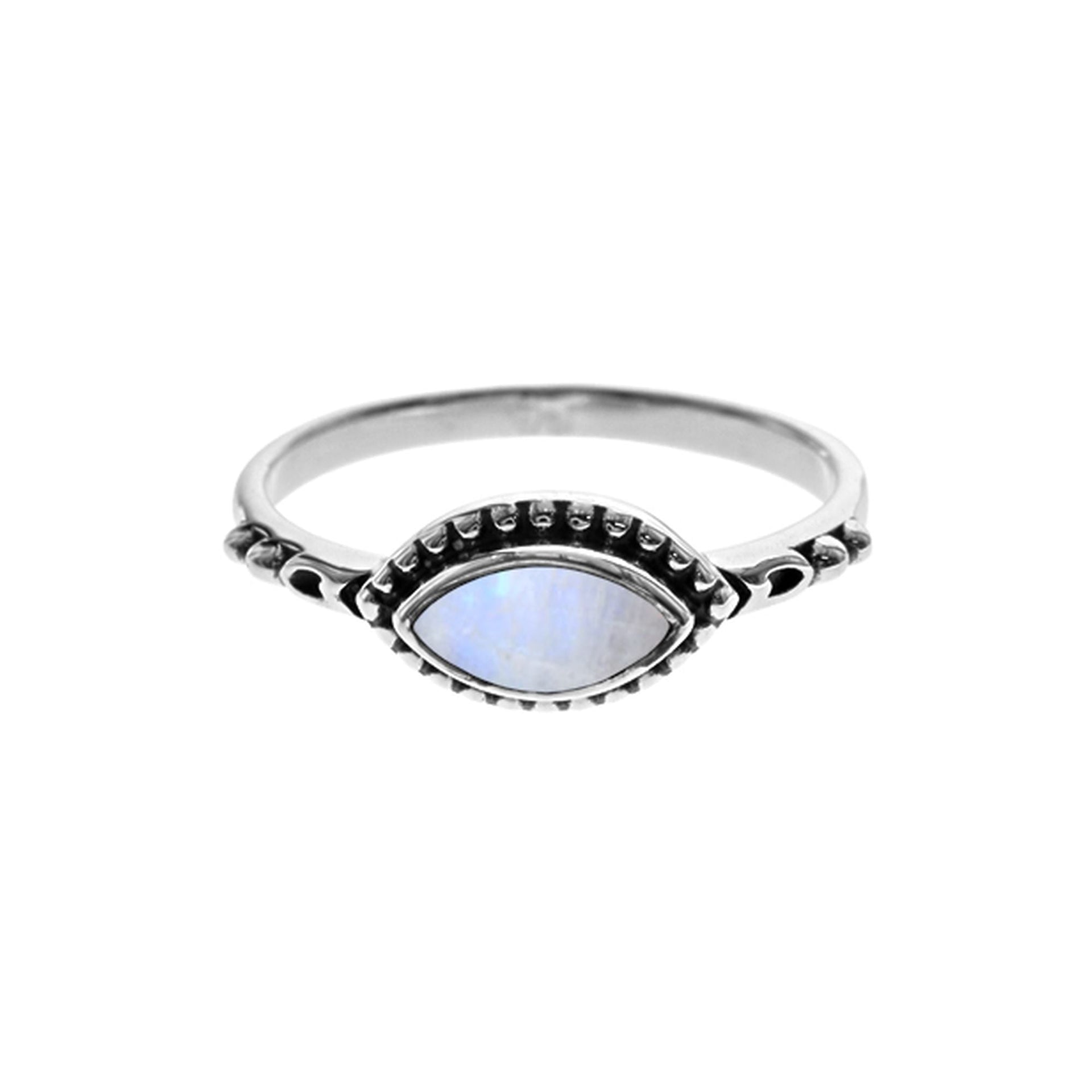 Isla vintage marquise rainbow moonstone ring