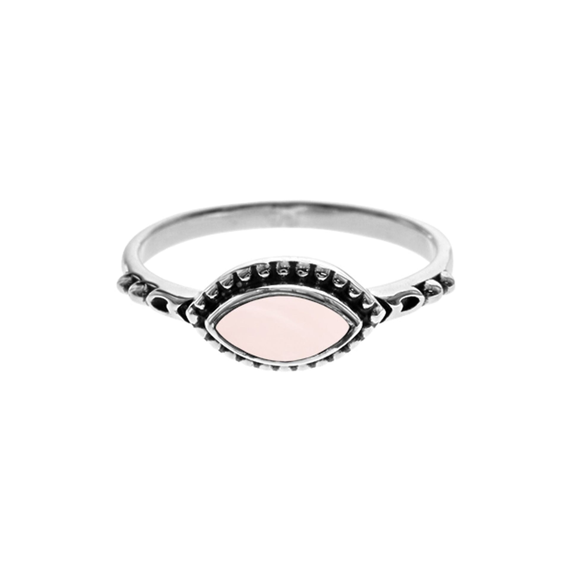 Isla vintage marquise rose quartz ring