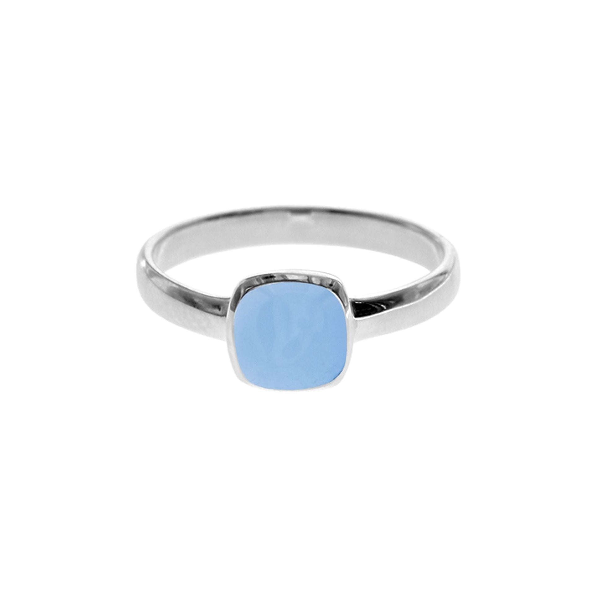 Samira blue chalcedony squircle ring
